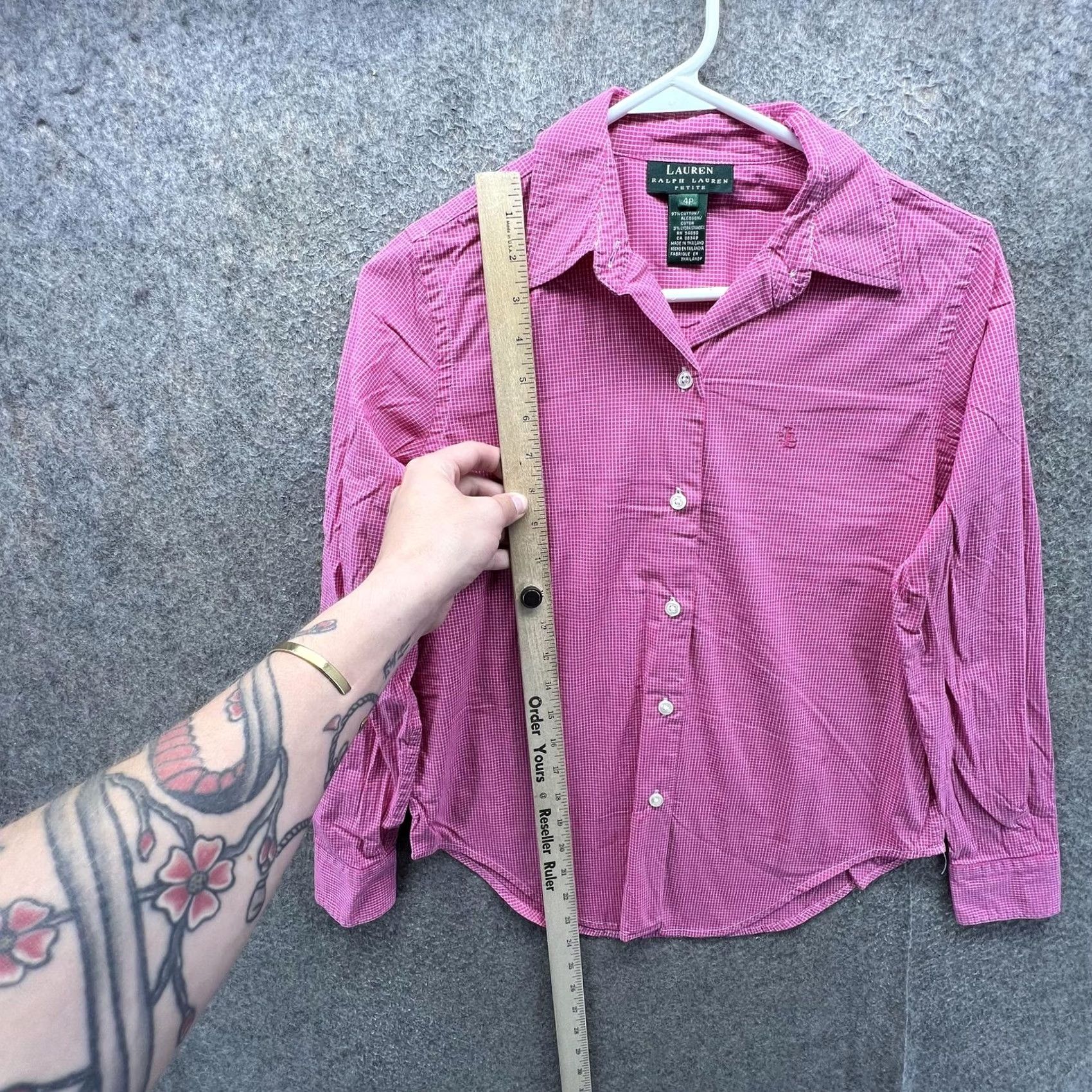 Ralph Lauren Lauren Ralph Lauren Shirt Womens Petite 4 Pink Button Front Long Sleeve Top Size S / US 4 / IT 40 - 4 Thumbnail