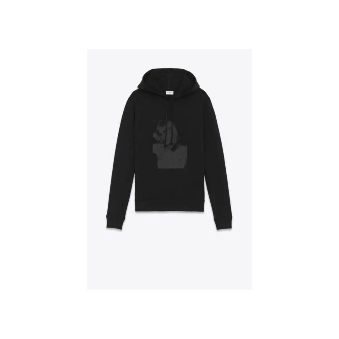 Saint Laurent Paris o1la1rc1a1225 596491 Anja Rubik Hoodie in Black Size US S / EU 44-46 / 1 - 1 Preview