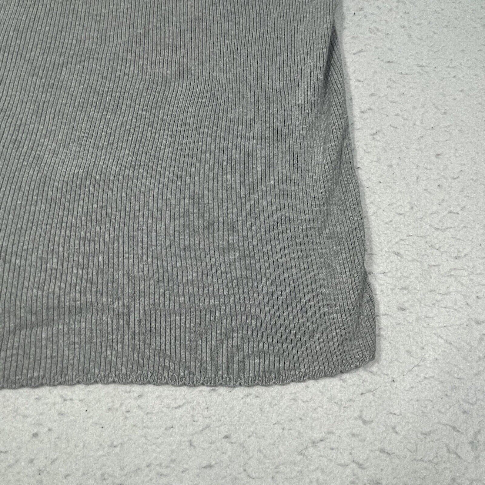 Uniqlo Uniqlo Gray Circle Neck Ribbed T-Shirt Cotton Top Size XL / US 12-14 / IT 48-50 - 9 Thumbnail