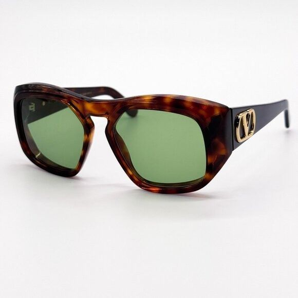 Valentino NEW VALENTINO SUNGLASSES VLS-179B HAVANA/GREEN GEOMETRIC WOM Size ONE SIZE - 1 Thumbnail