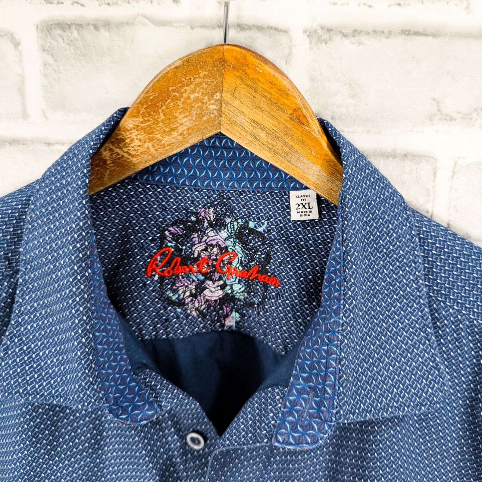 Robert Graham Robert Graham Classic Fit 2XL Button up Shirt blue geo Size US XXL / EU 58 / 5 - 2 Thumbnail