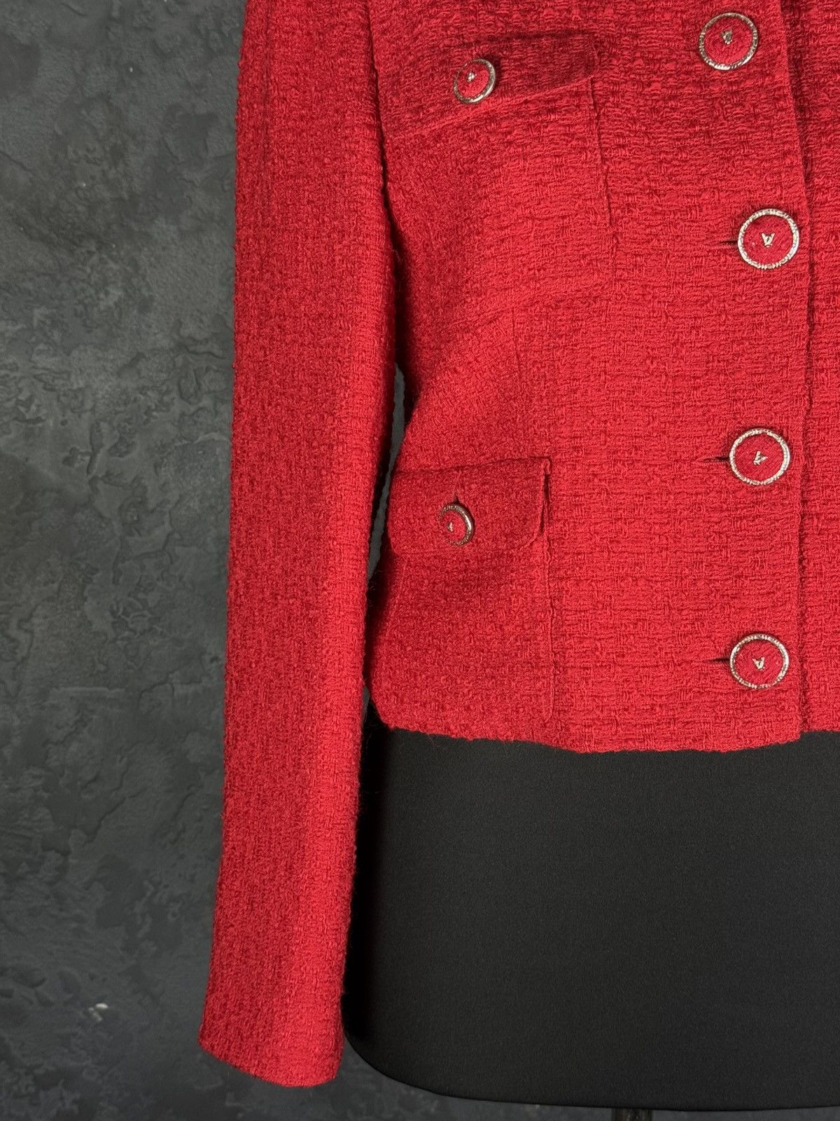 Vintage Archive!! VERSACE Classic V2 80s Red Skirt Jacket Suit Wool Size M / US 6-8 / IT 42-44 - 8 Thumbnail