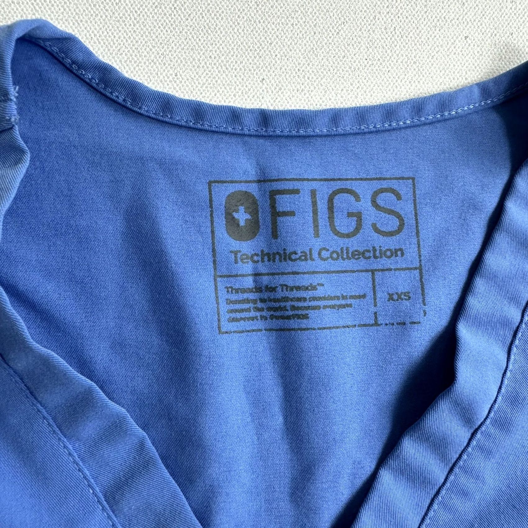 Vintage FIGS Catarina Hand Front Pockets Solid Blue Scrub Top Womens XXS Uniform Size XXS / US 00 / IT 34 - 6 Thumbnail