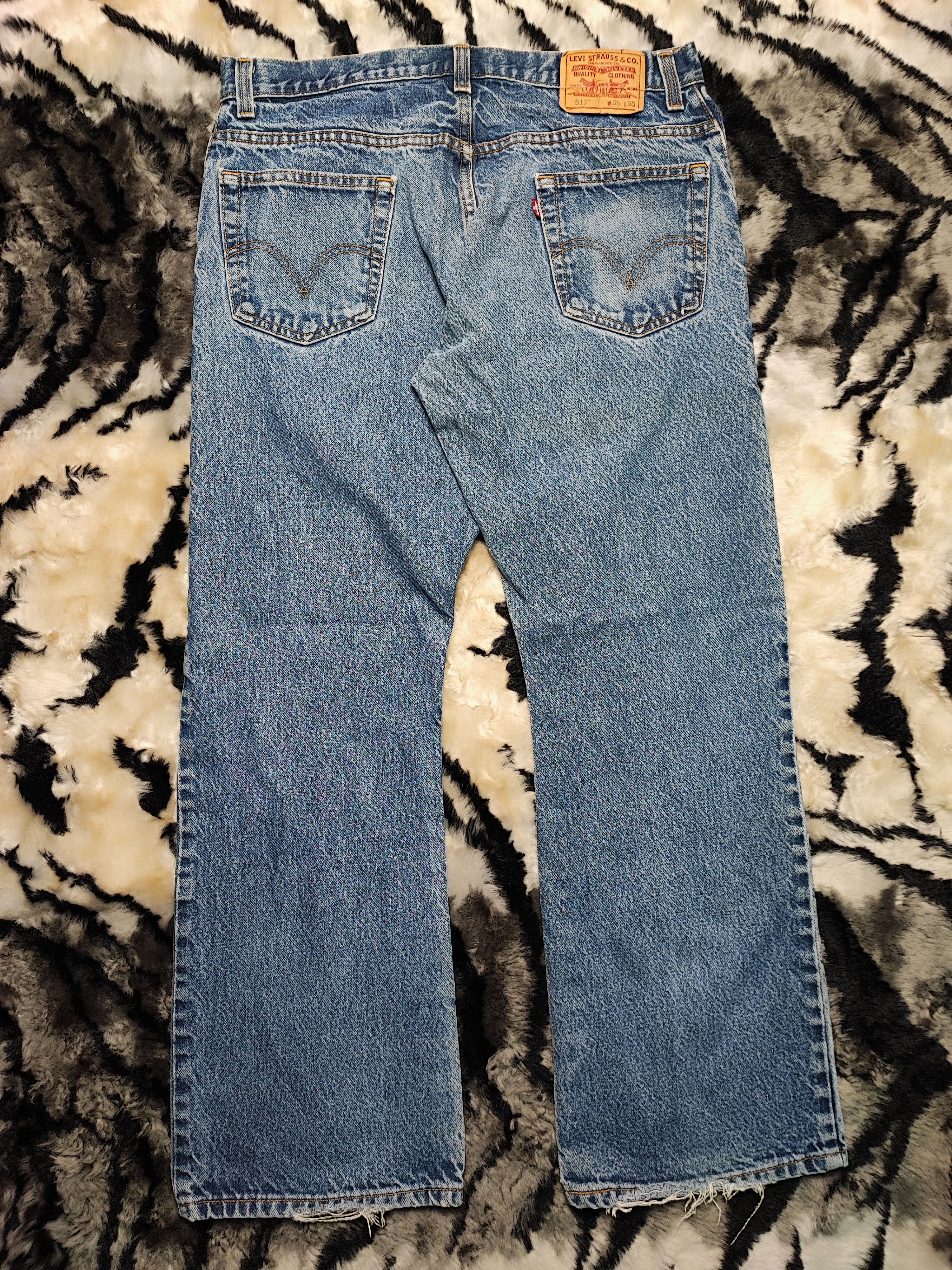 Levi's Vintage Y2K Levis 517 Low Bootcut Flared Jeans Size US 35 - 10 Thumbnail