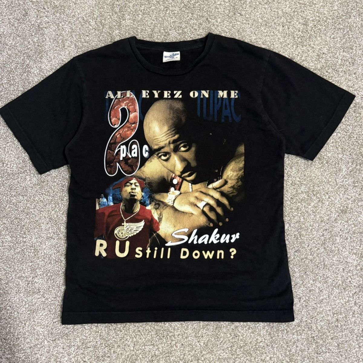 Rap Tees Vintage 2Pac “All Eyez On Me / R U Still Down?” Rap Tee Size US M / EU 48-50 / 2 - 1 Thumbnail