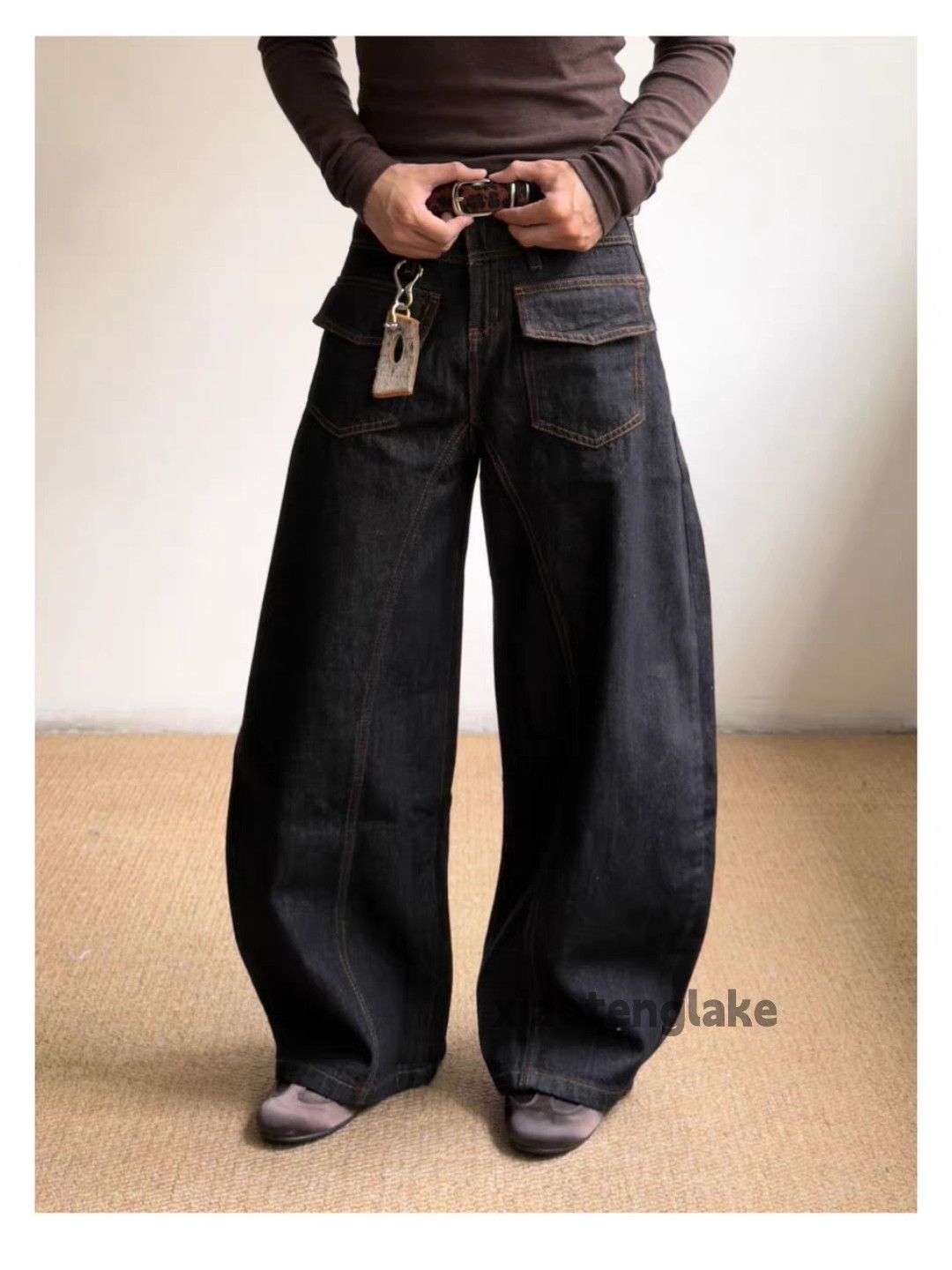 Jean xz vintage wide Leg loose baggy flared Carpenter jeans Size US 34 / EU 50 - 4 Thumbnail