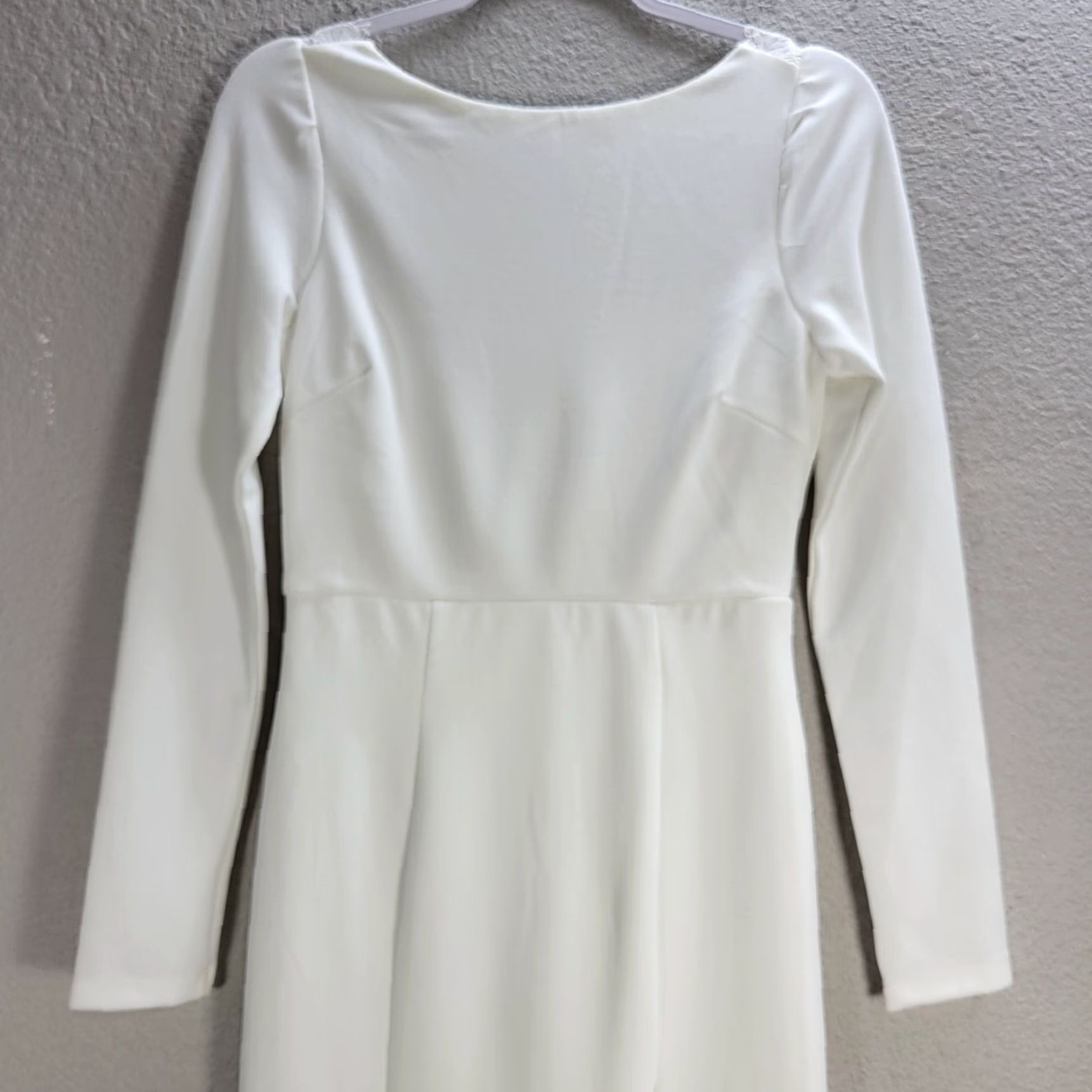 Lulus Lulus White Bride Long Sheath Dress Open Back Lace Front Slit Sz S Women's Dress Sheath Wedding Party/Cocktail Size S / US 4 / IT 40 - 4 Thumbnail