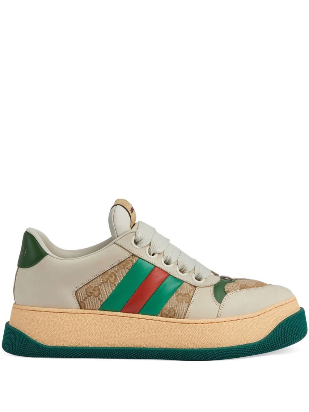 Gucci Screener Web GG Leather Sneakers SIZE 7