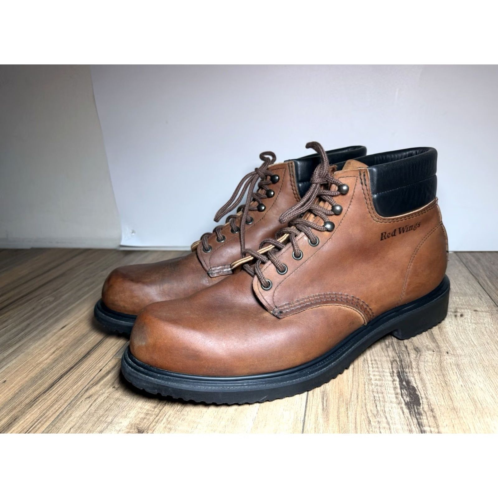 Red Wing VINTAGE Red Wing Shoes Work Boots 207 Brown Leather Lace Up Sz 14 B MADE USA Mens Boots Size US 14 / EU 47 - 2 Thumbnail