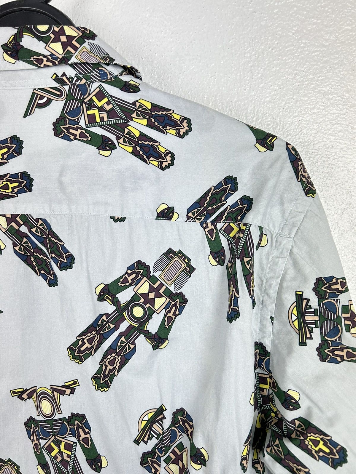 MSGM MSGM Fall 2015 Allover AOP Robot Long Sleeve Button Up Shirt Size US L / EU 52-54 / 3 - 8 Thumbnail