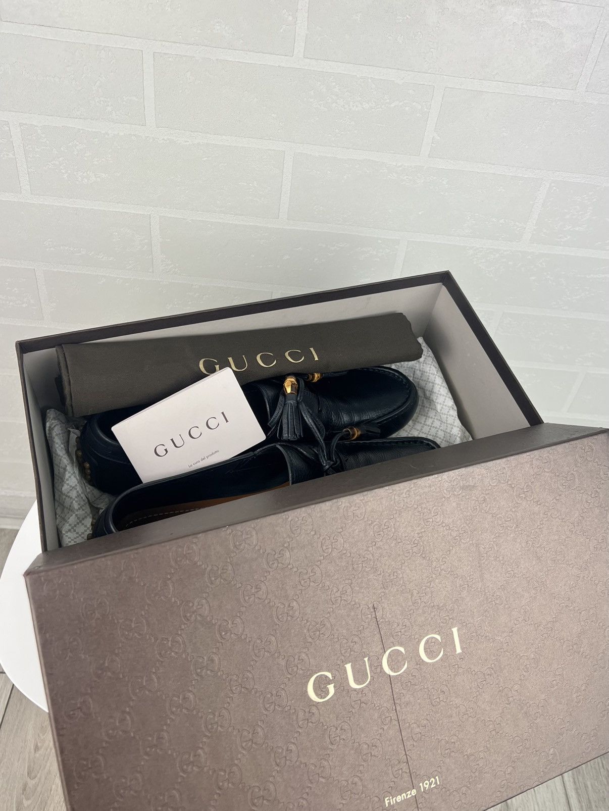 Gucci GUCCI Loafers Leather Shoes Laces Tassels Bamboo Navy Men's Size US 9.5 / EU 42-43 - 19 Thumbnail