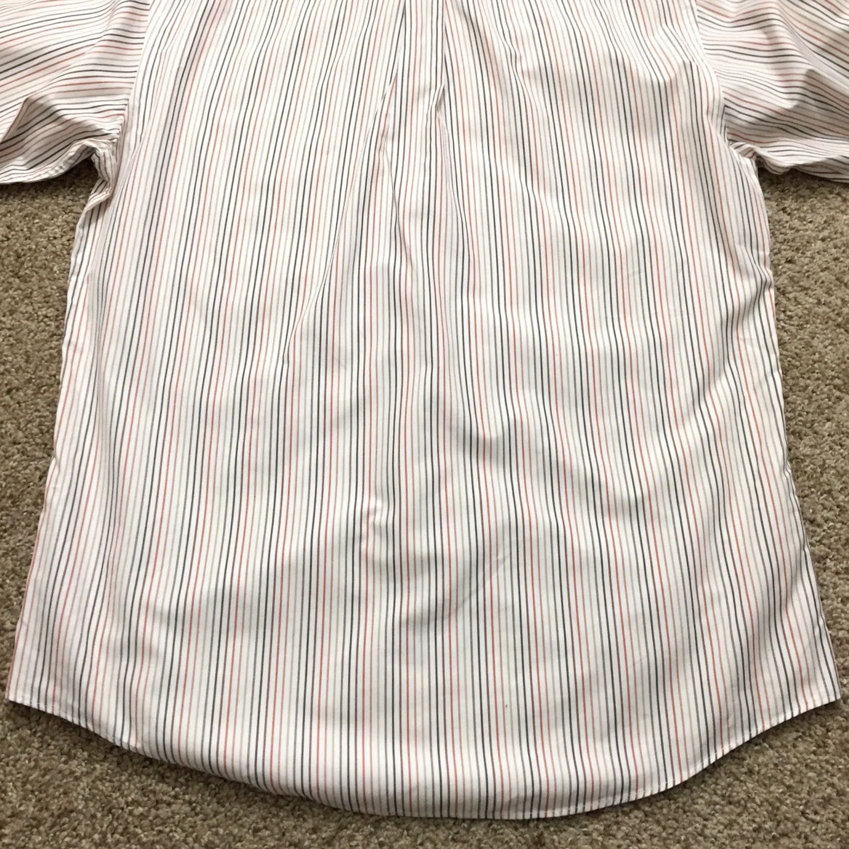 Jos. A. Bank Jos. A. Bank Shirt Mens Medium White Orange Striped Long Sleeve Button Up Size US M / EU 48-50 / 2 - 7 Thumbnail