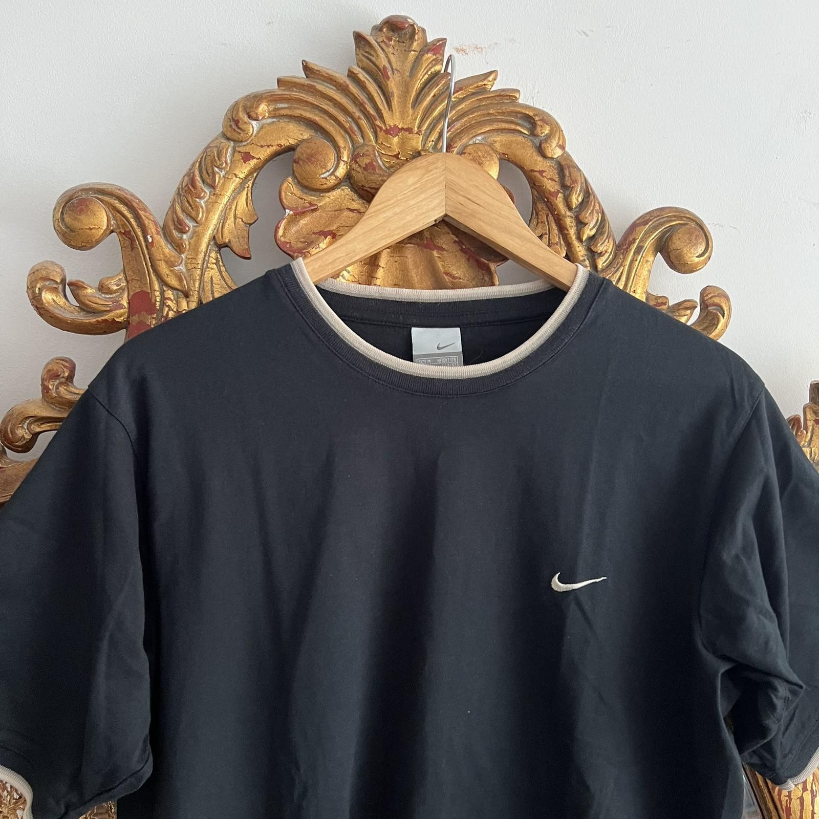 Nike × Vintage Vintage Nike Black T-Shirt Swoosh Sz M Size US M / EU 48-50 / 2 - 3 Thumbnail