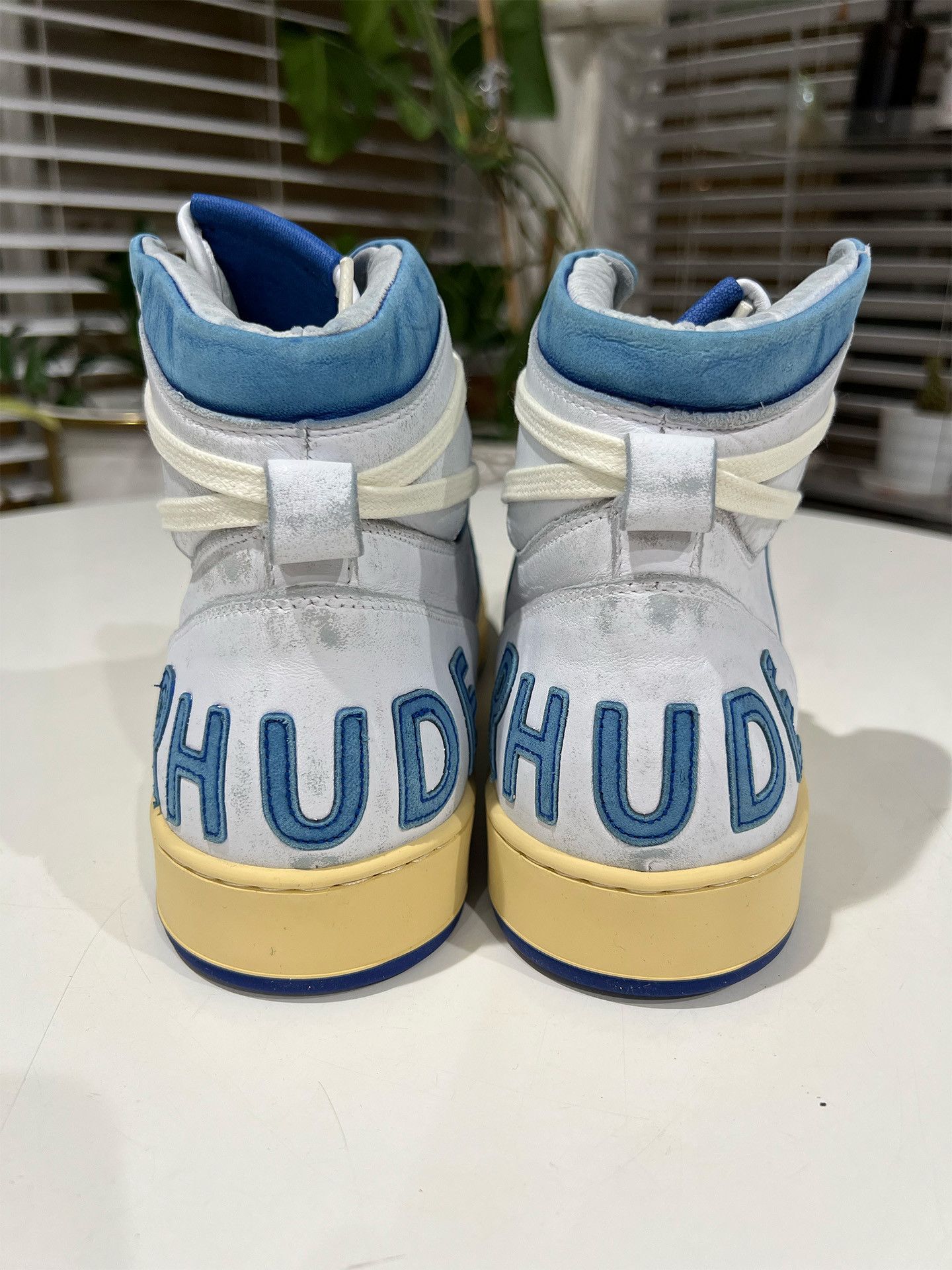 Rhude NWT-Rhude SSENSE Exclusive White & Blue Rhecess Hi Sneakers Size US 10 / EU 43 - 3 Thumbnail