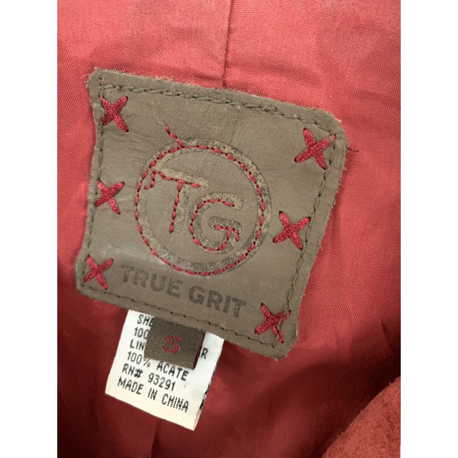 Vintage TRUE GRIT Leather Coat Women's Size S Red Full Zip Suede Leather Jacket Size S / US 4 / IT 40 - 2 Thumbnail