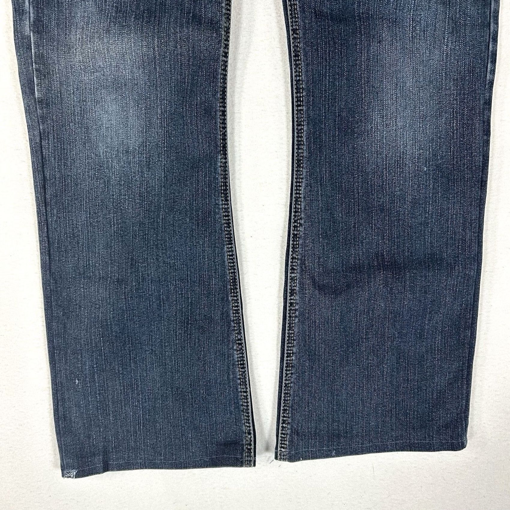 Vintage Silver Aiko Bootcut Jeans Womens 32 Blue Low Rise Embroidered Thick Stitch Hemmed Jeans Size 24" / US 00 / IT 34 - 3 Thumbnail