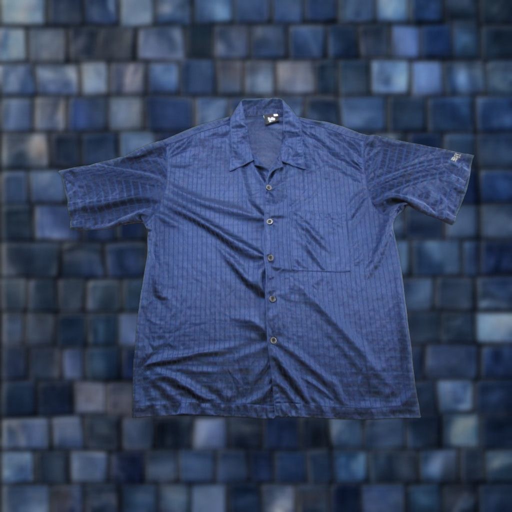 Vintage Rollin Hard Shirt Mens XL Blue Satin Button Up USA Made Rockabilly Disco Vintage Size US XL / EU 56 / 4 - 1 Thumbnail