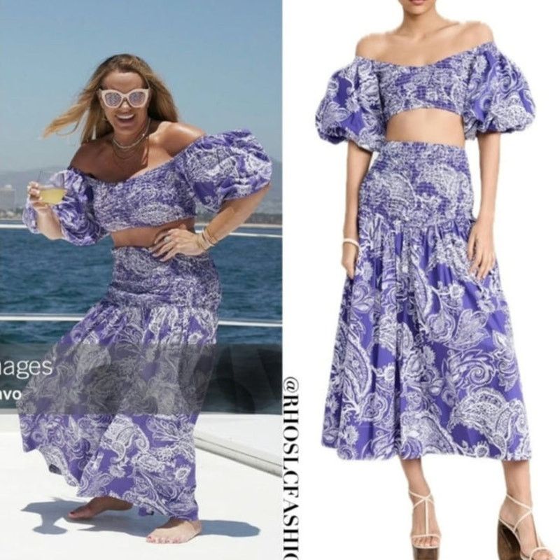 Mara Hoffman Mara Hoffman 2 Piece Set Pier Top Nicole Skirt Smocked XXS Size 25" / US 0 / IT 36 - 13 Thumbnail