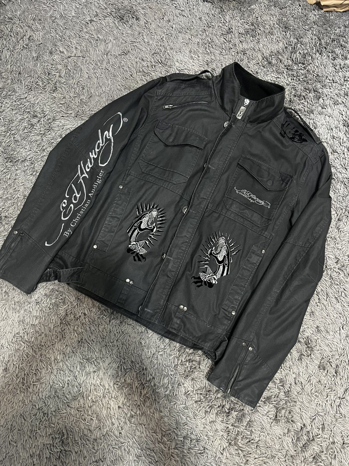 Christian Audigier × Ed Hardy × Vintage Rare Vintage Ed Hardy Jacket Christian Audigier Opium Size US XL / EU 56 / 4 - 1 Thumbnail