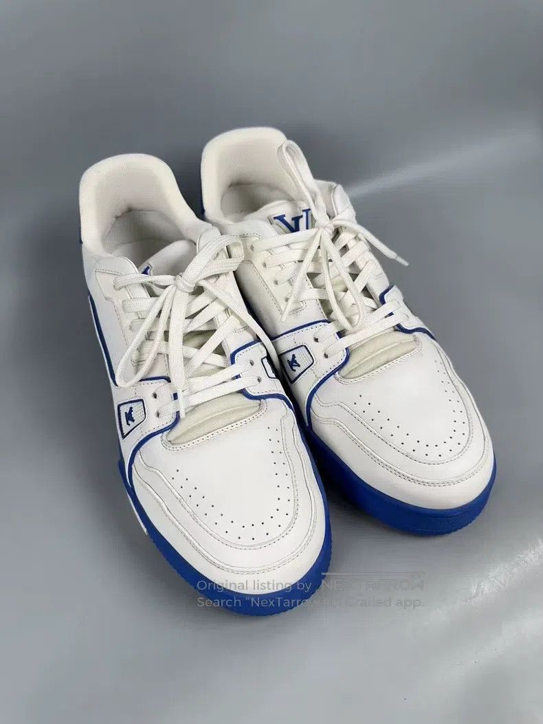 Louis Vuitton Louis Vuitton Trainer White and Blue Casual Shoes Size US 7 / EU 40 - 1 Thumbnail