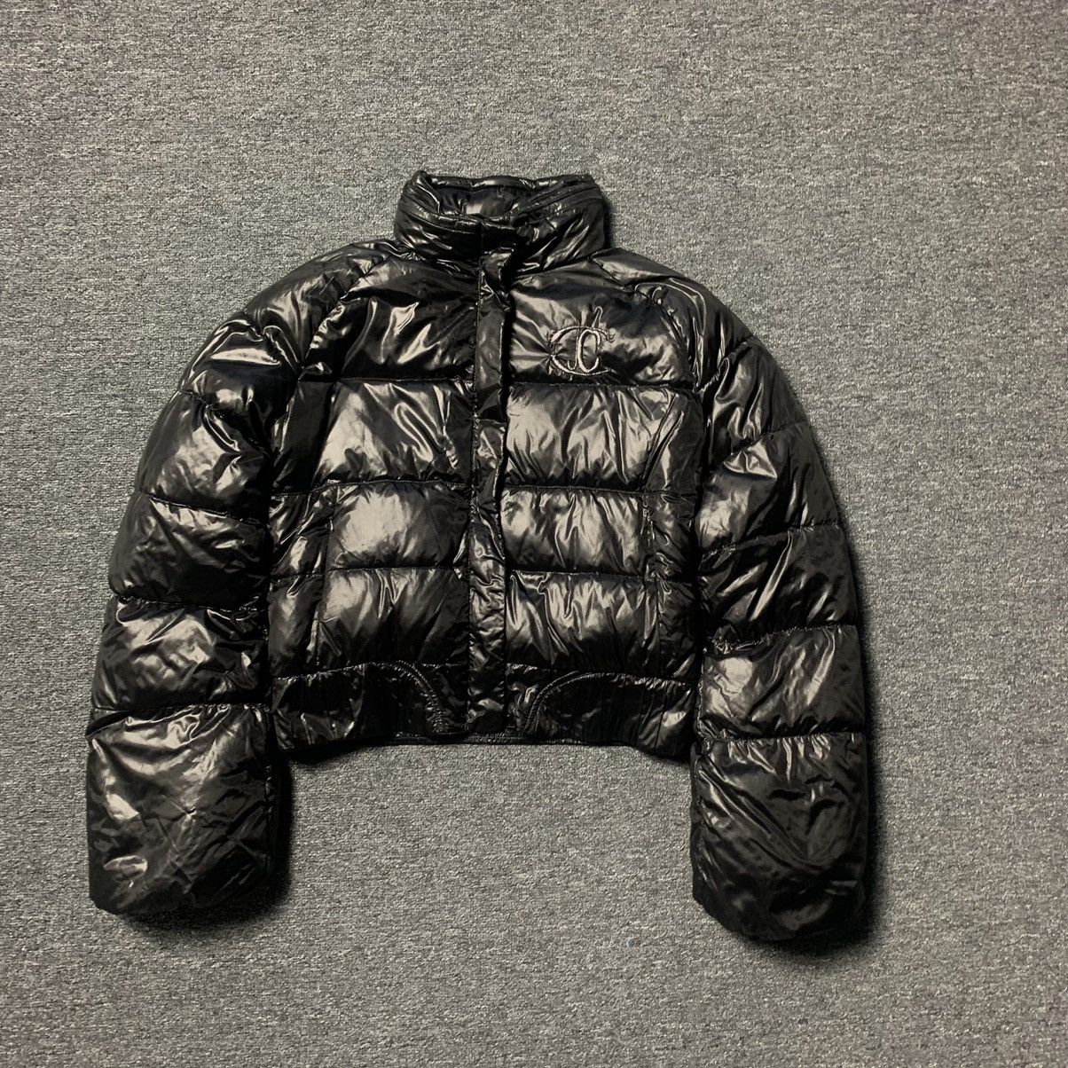 image of Just Cavalli Just Cavali Vintage Y2K Cropped Down Jacket in Black, Women's (Size Medium)