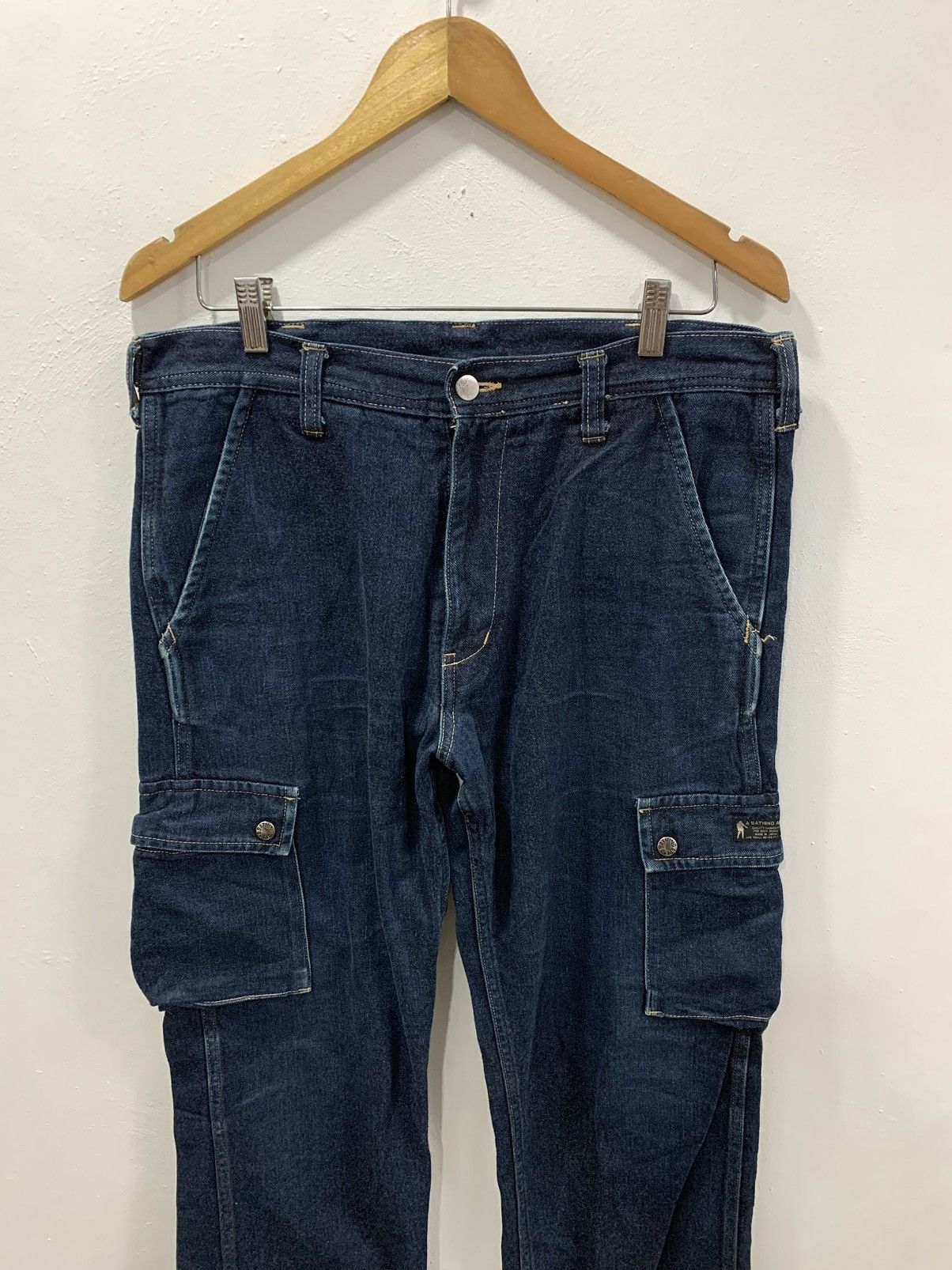 Bape OG BAPE DENIM CARGO PANTS Size US 32 / EU 48 - 4 Thumbnail