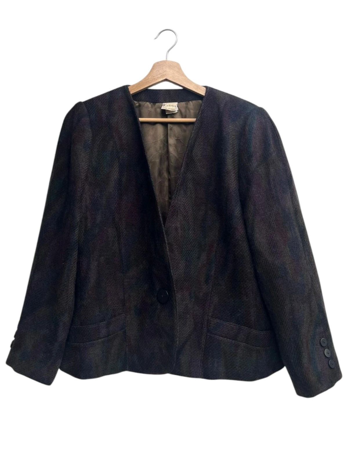 Krizia Vintage Krizia Wool Patterned Jacket Size L / US 10 / IT 46 - 1 Thumbnail