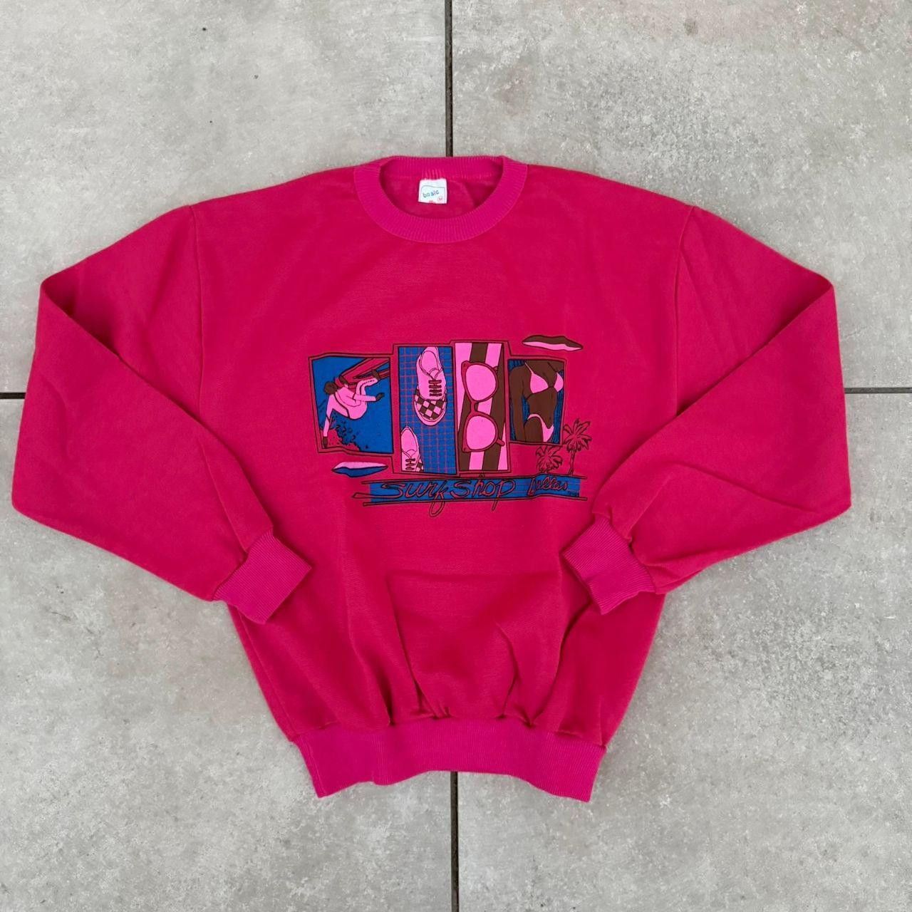 Vintage Vintage 90s Crewneck Vice City Pink Sweatshirt Surf Shop Size US M / EU 48-50 / 2 - 1 Thumbnail