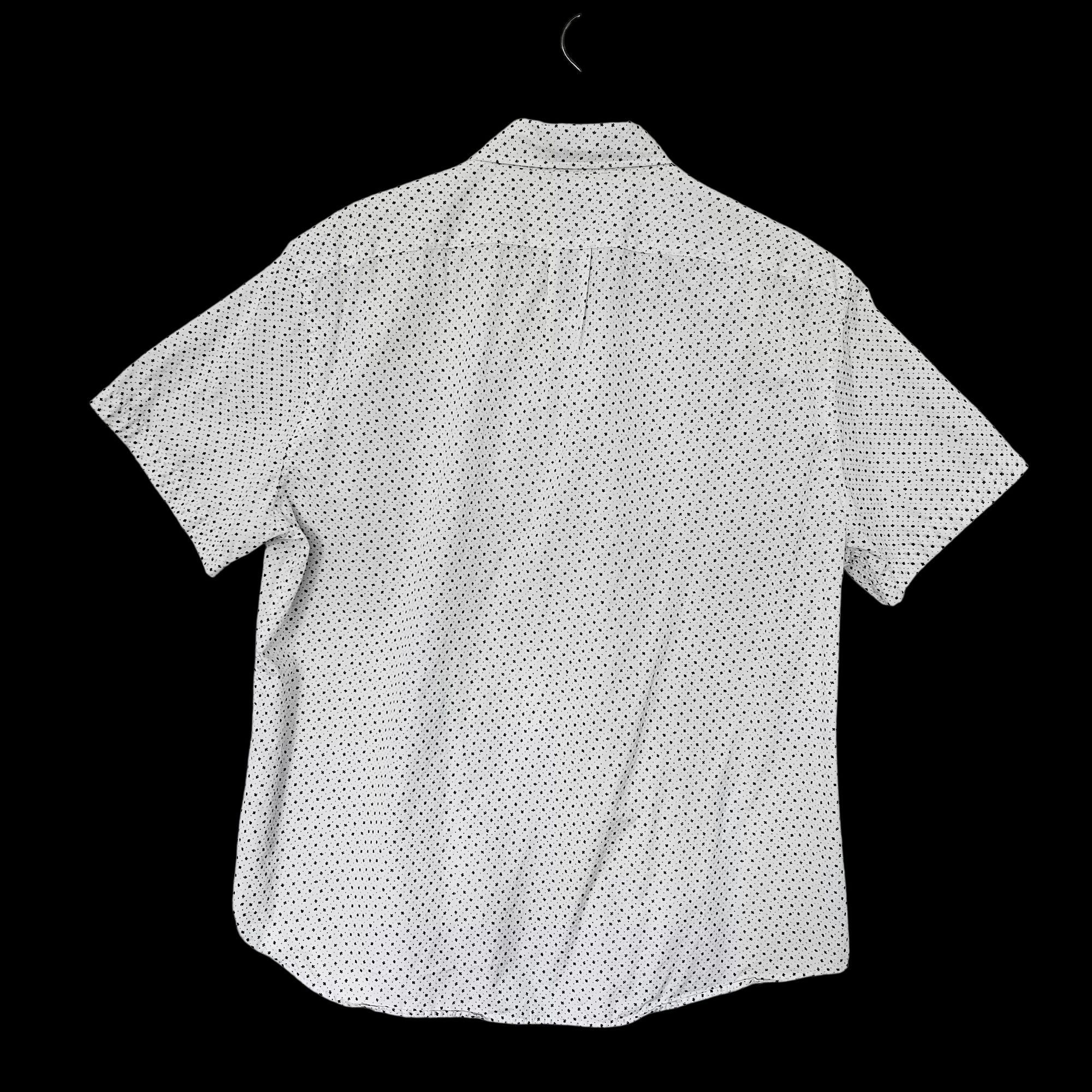 J.Crew JCrew Mens XL White Micro Print Short Sleeve Button Up Cotto Size US XL / EU 56 / 4 - 3 Thumbnail