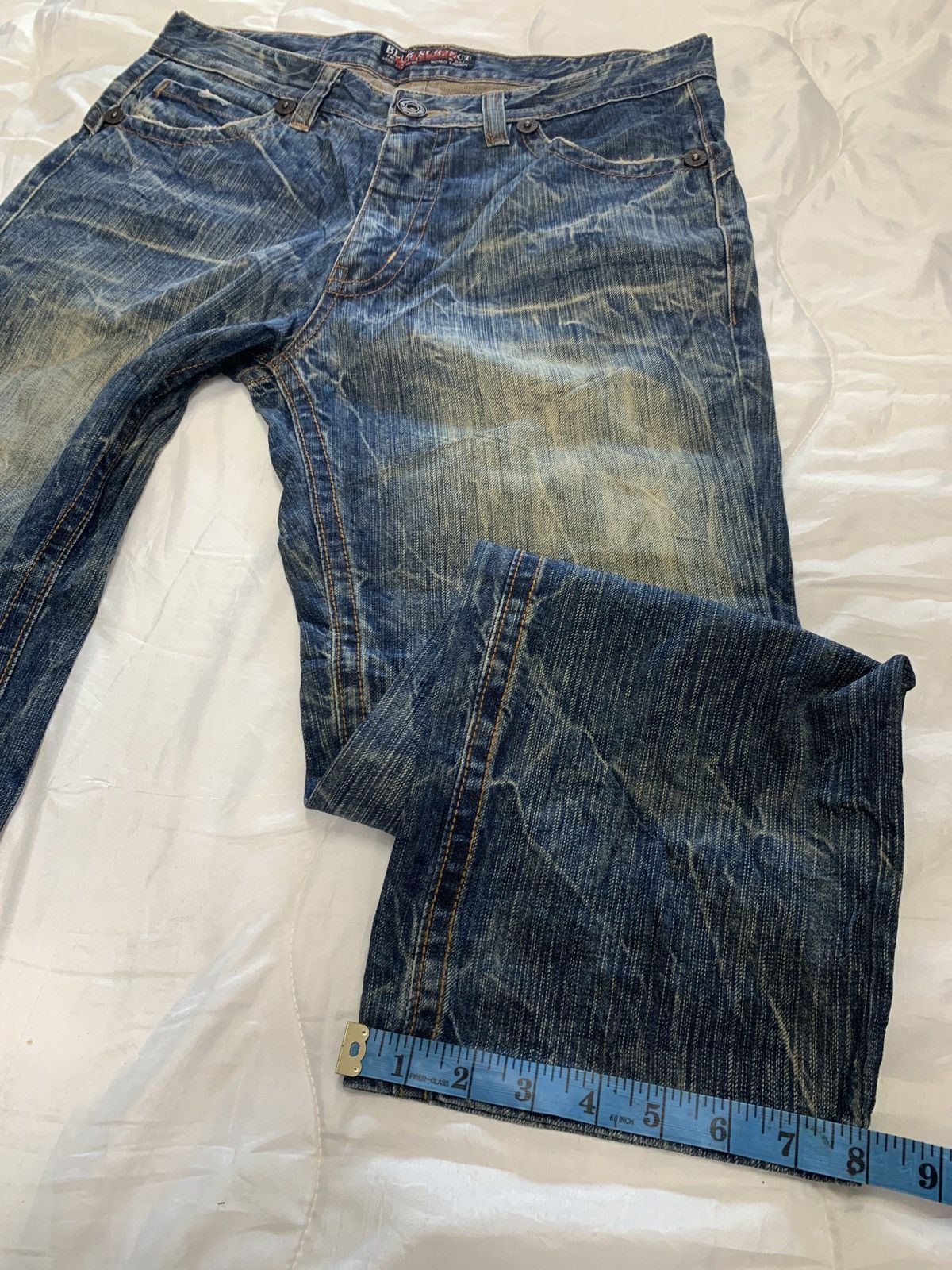 Japanese Brand Japanese Brand Blue Subject Skull Distressed Denim Y2K Size US 33 - 8 Thumbnail