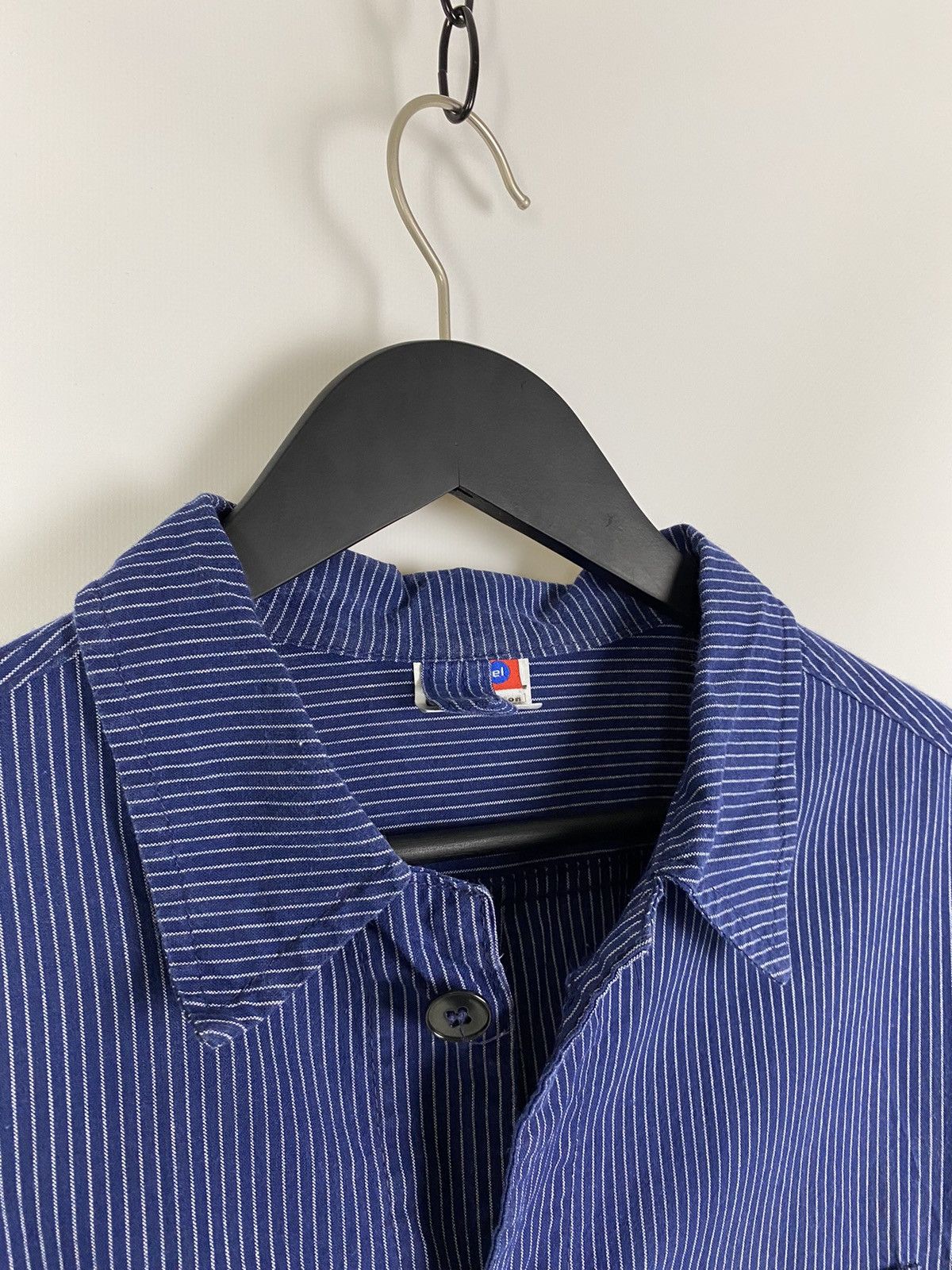 Vintage 90s Vintage Kempel Hickory Stripe Chore Work Over Shirt Size US S / EU 44-46 / 1 - 4 Thumbnail