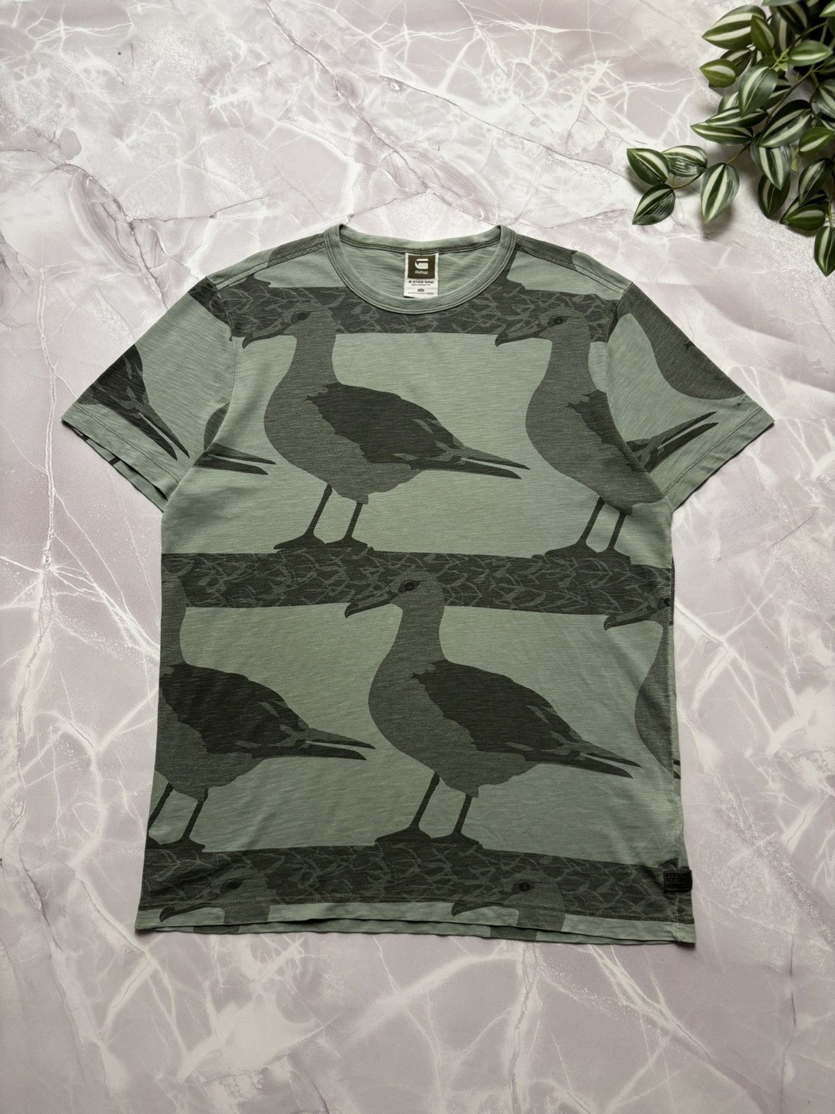 G-Star G-Star Raw Islander T-Shirt Albatross Bird Green Sage Mens L Size US L / EU 52-54 / 3 - 1 Thumbnail