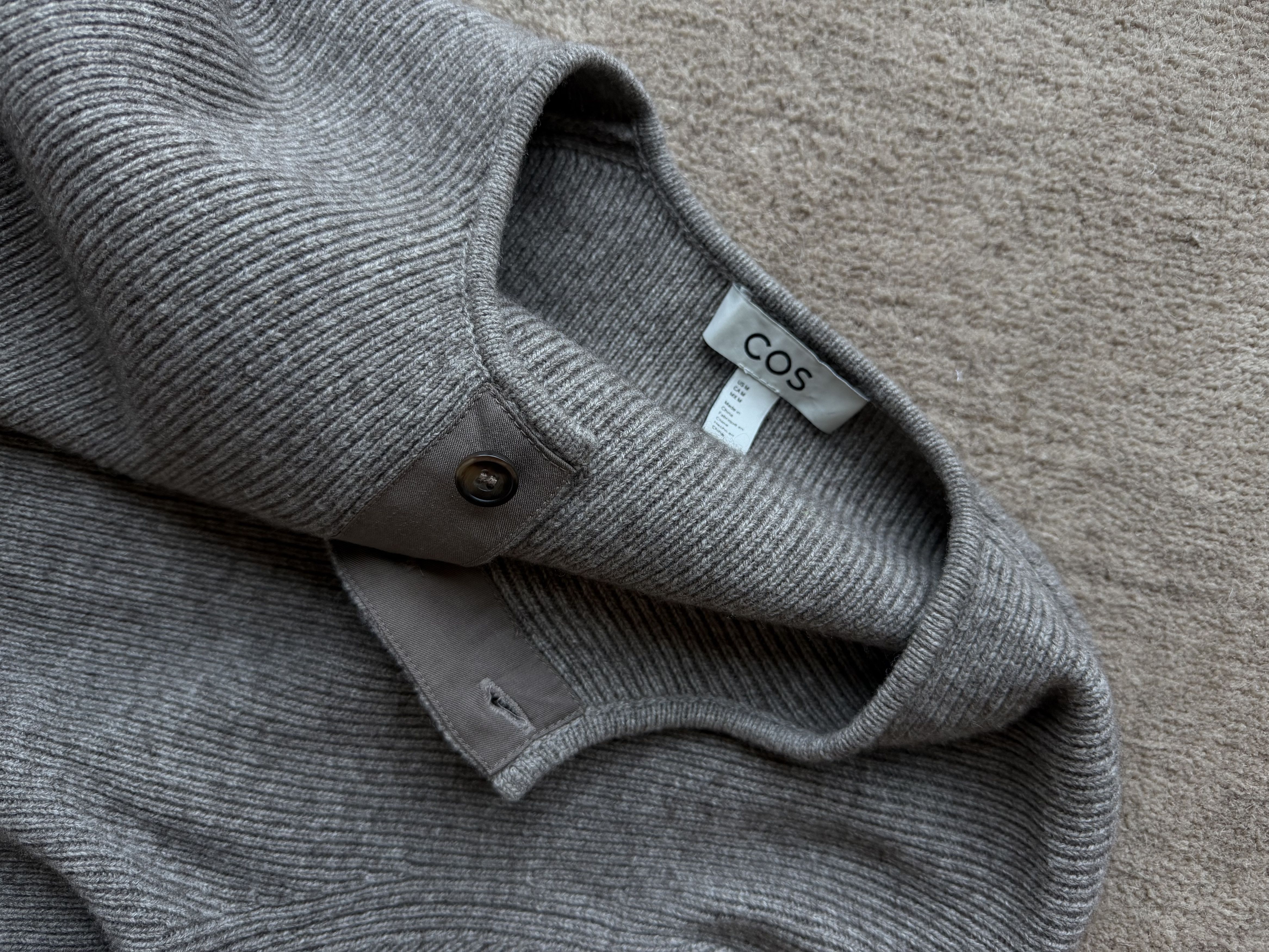 Cos KNITTED MERINO-YAK HENLEY TOP Size US L / EU 52-54 / 3 - 3 Thumbnail