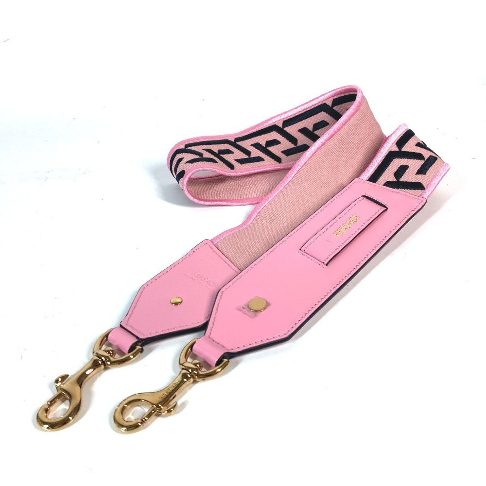VERSACE Shoulder Strap Canvas Leather Women's Pink