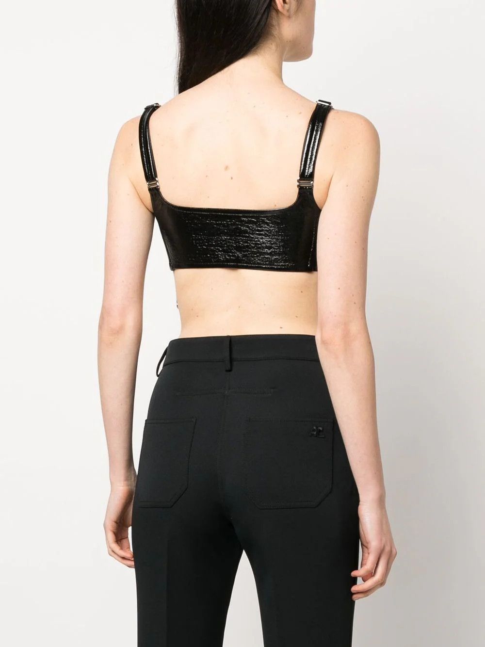 Courreges o1mle0824 Patent Garter Top in Black Size L / US 10 / IT 46 - 4 Thumbnail