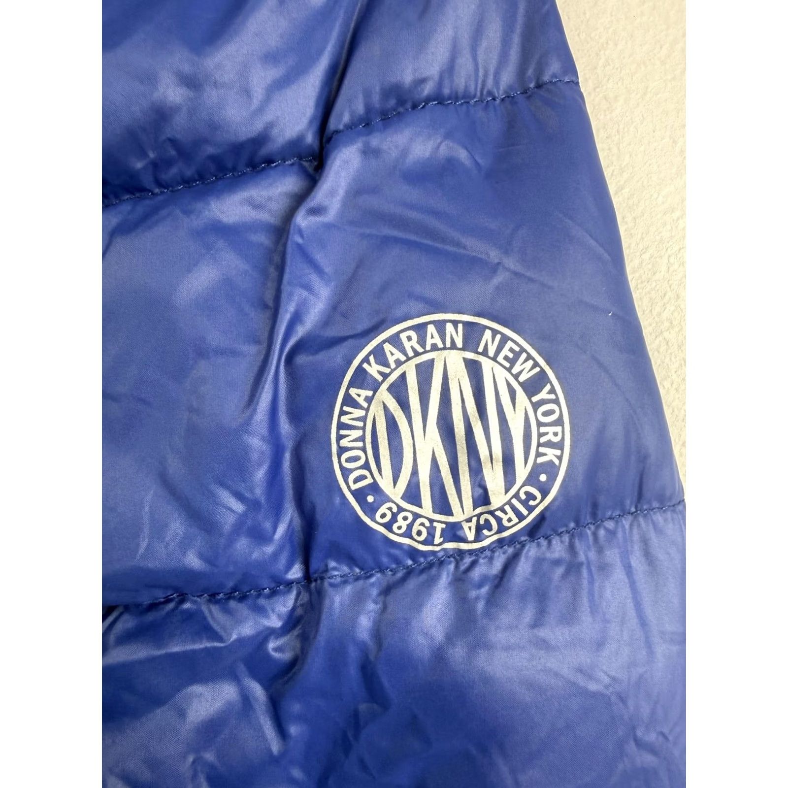 DKNY DKNY Jacket Womens M Blue Asymmetrical Zip Quilted Puffer Lightweight Mid-Length Casual Fall Winter Size M / US 6-8 / IT 42-44 - 6 Thumbnail