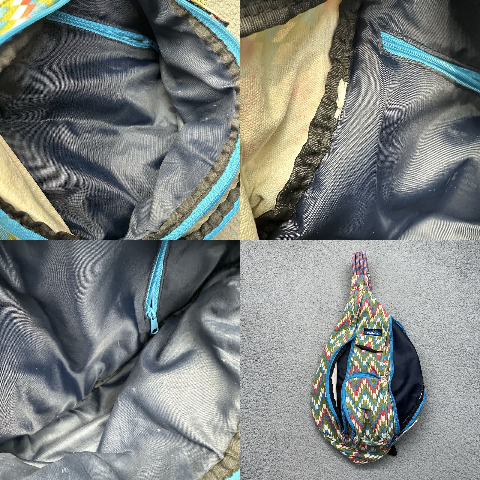 KAVU KAVU Rope Bag Sling - Multicolor Geometric Pattern Travel Backpack Size ONE SIZE - 8 Thumbnail