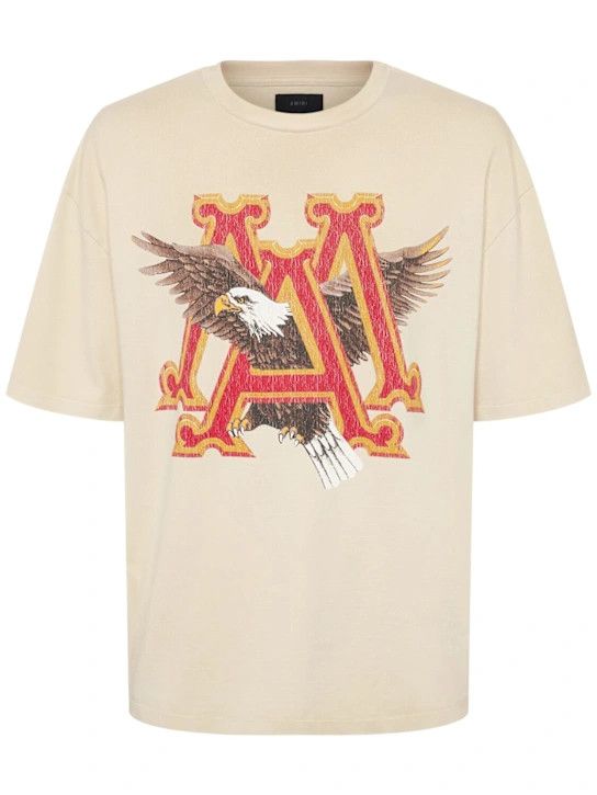 Amiri o1lsvrm0425 Vintage MA Eagle OS t-Shirt in Alabaster Size US XL / EU 56 / 4 - 1 Thumbnail