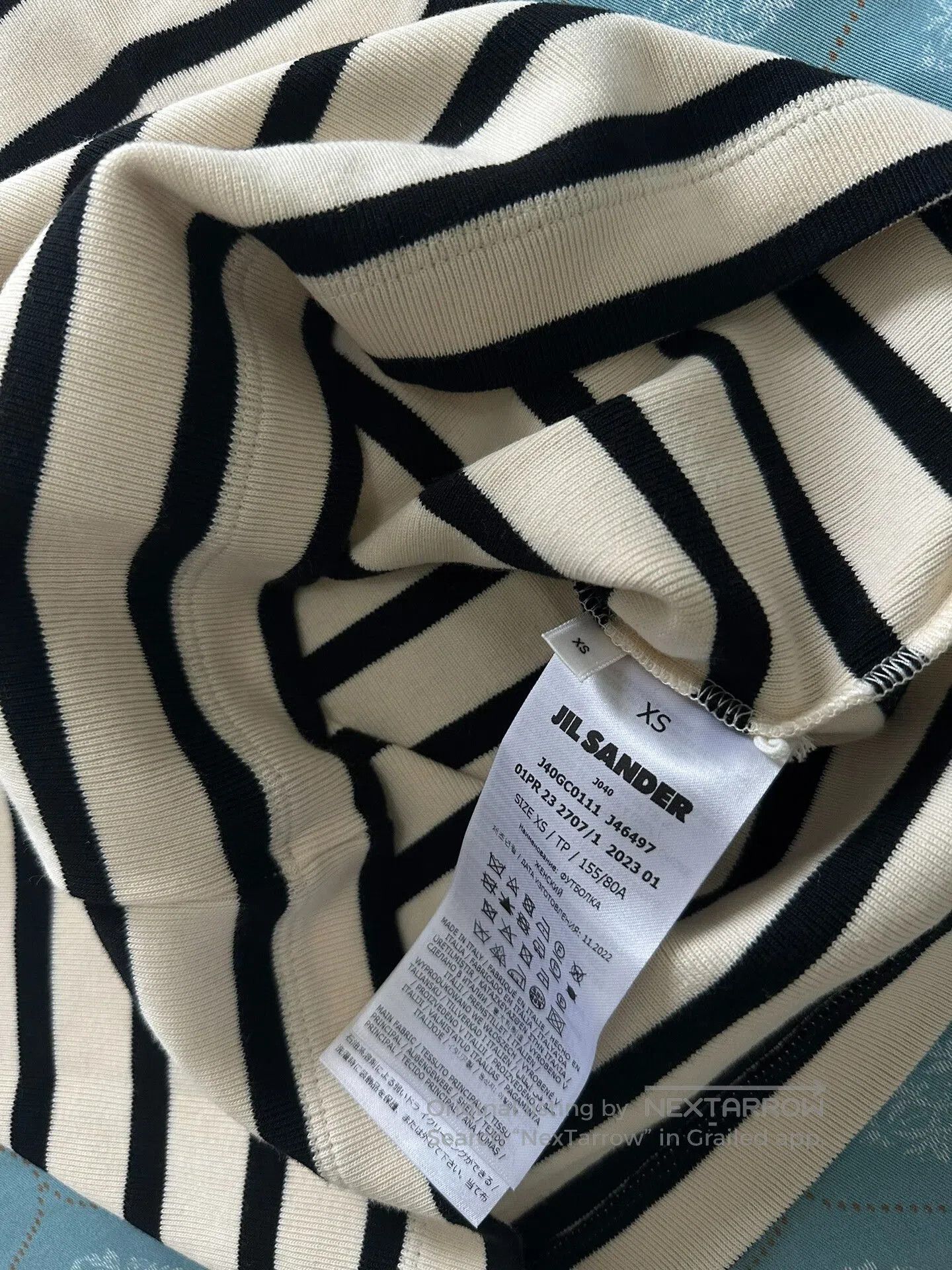 Jil Sander Jil Sander Women's Striped Short Sleeve Top. Size M / US 6-8 / IT 42-44 - 3 Thumbnail