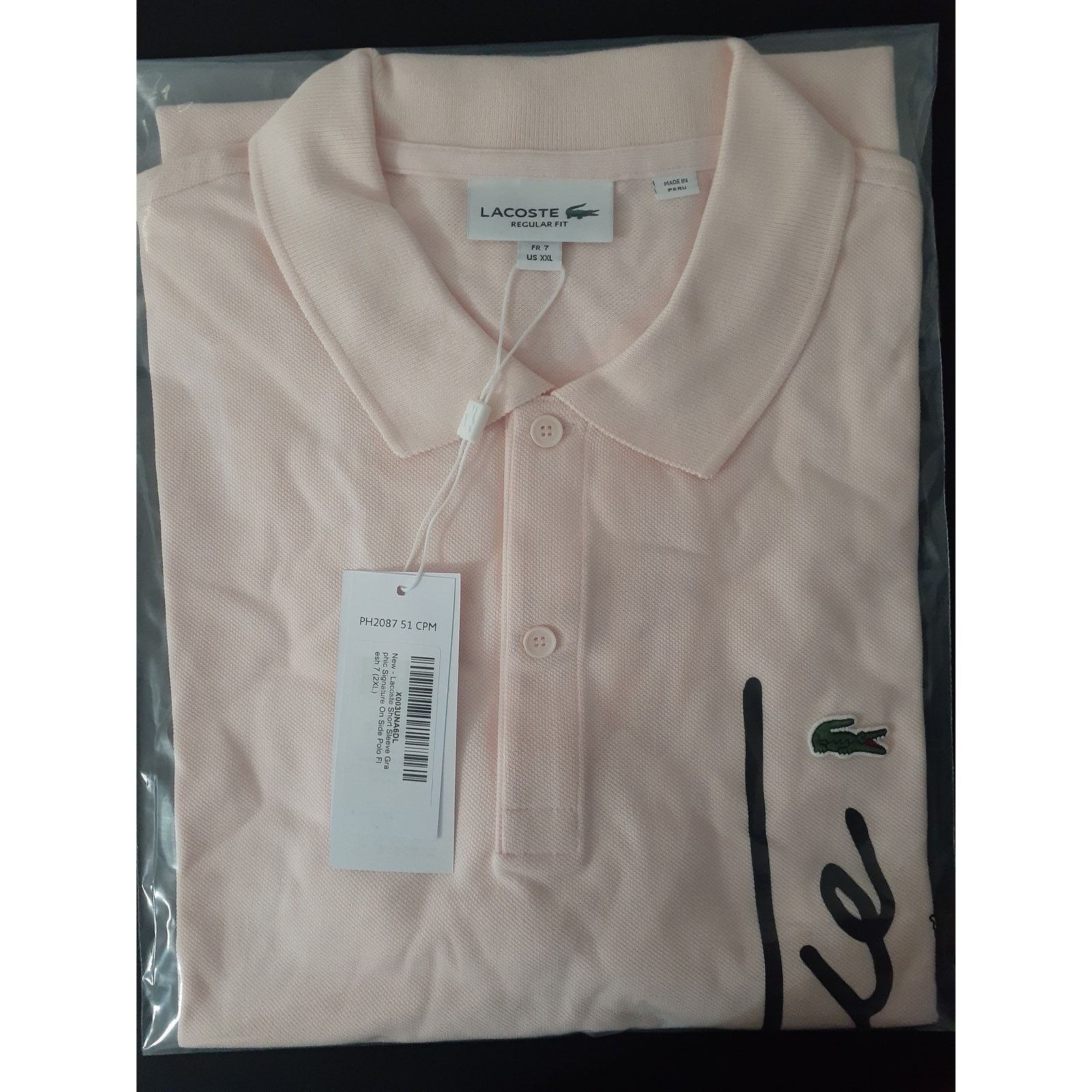 Lacoste Lacoste Short Sleeve Graphic Signature On Side Polo 2XL Size US XXL / EU 58 / 5 - 2 Thumbnail