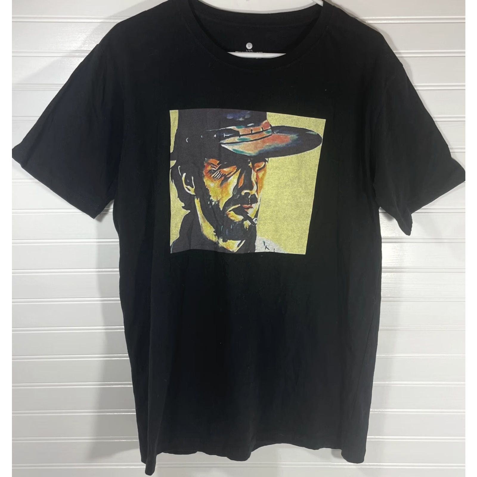 Vintage Clint Eastwood T Shirt Large Black Crew Neck Short Sleeve Men 100 Cotton Size US L / EU 52-54 / 3 - 2 Thumbnail