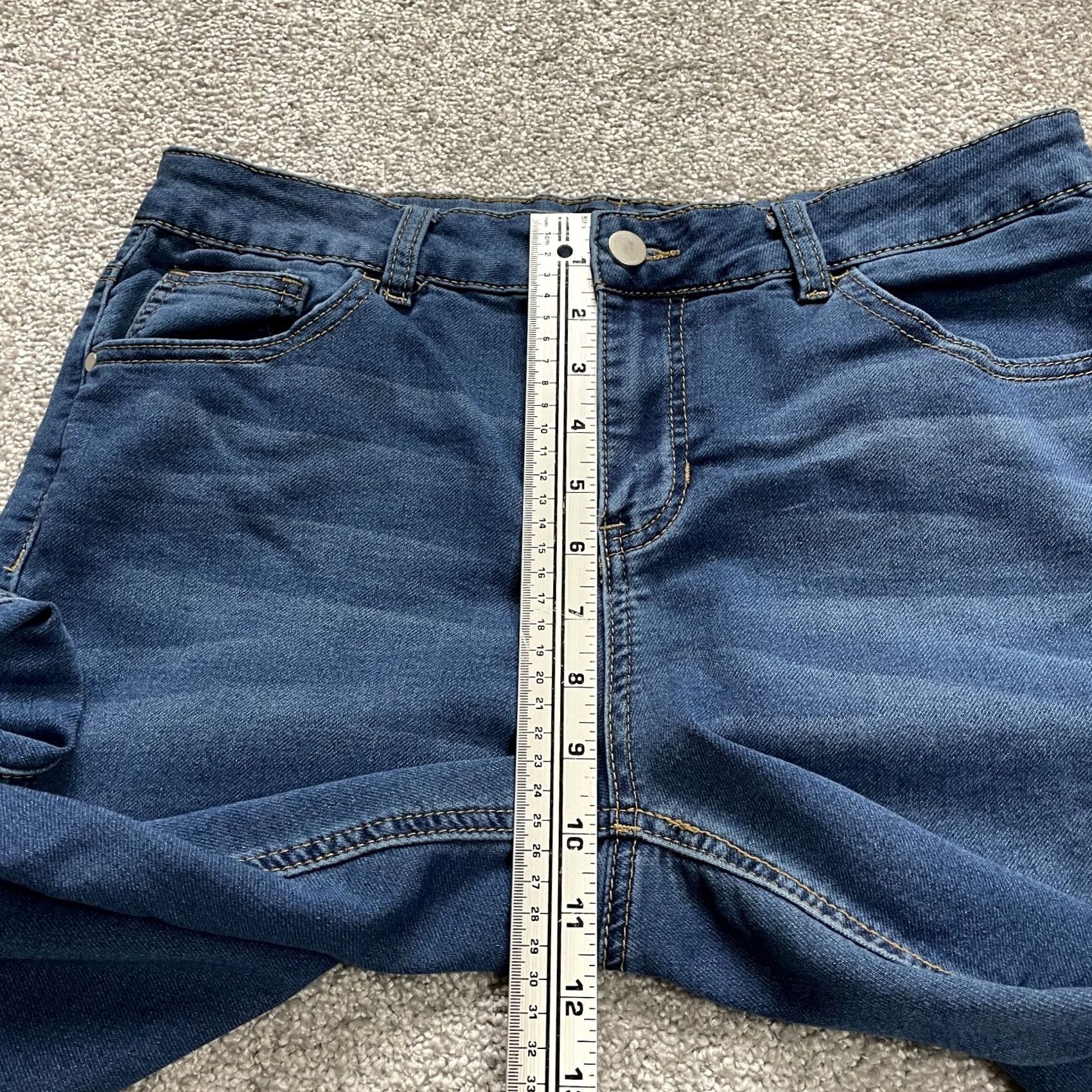 Joe Boxer Joe Boxer Jeans Juniors 13 Blue Denim Stretch Straight Dark Wash 33x27 Soft Womens Size 24" / US 00 / IT 34 - 4 Thumbnail