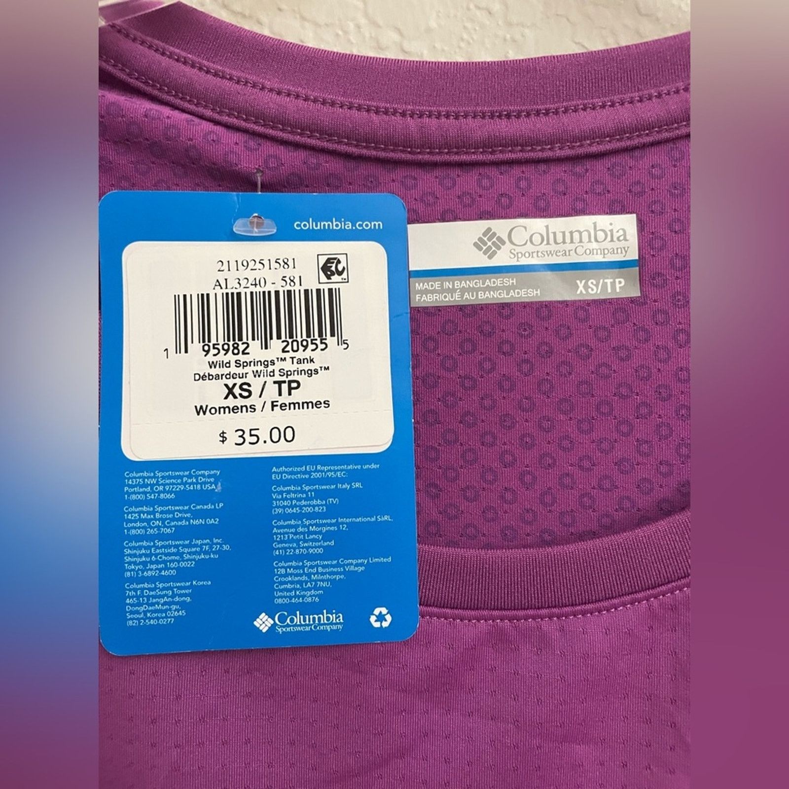 Columbia Columbia Wild Springs Tank Razzle Women’s Size XS Size XS / US 0-2 / IT 36-38 - 3 Thumbnail