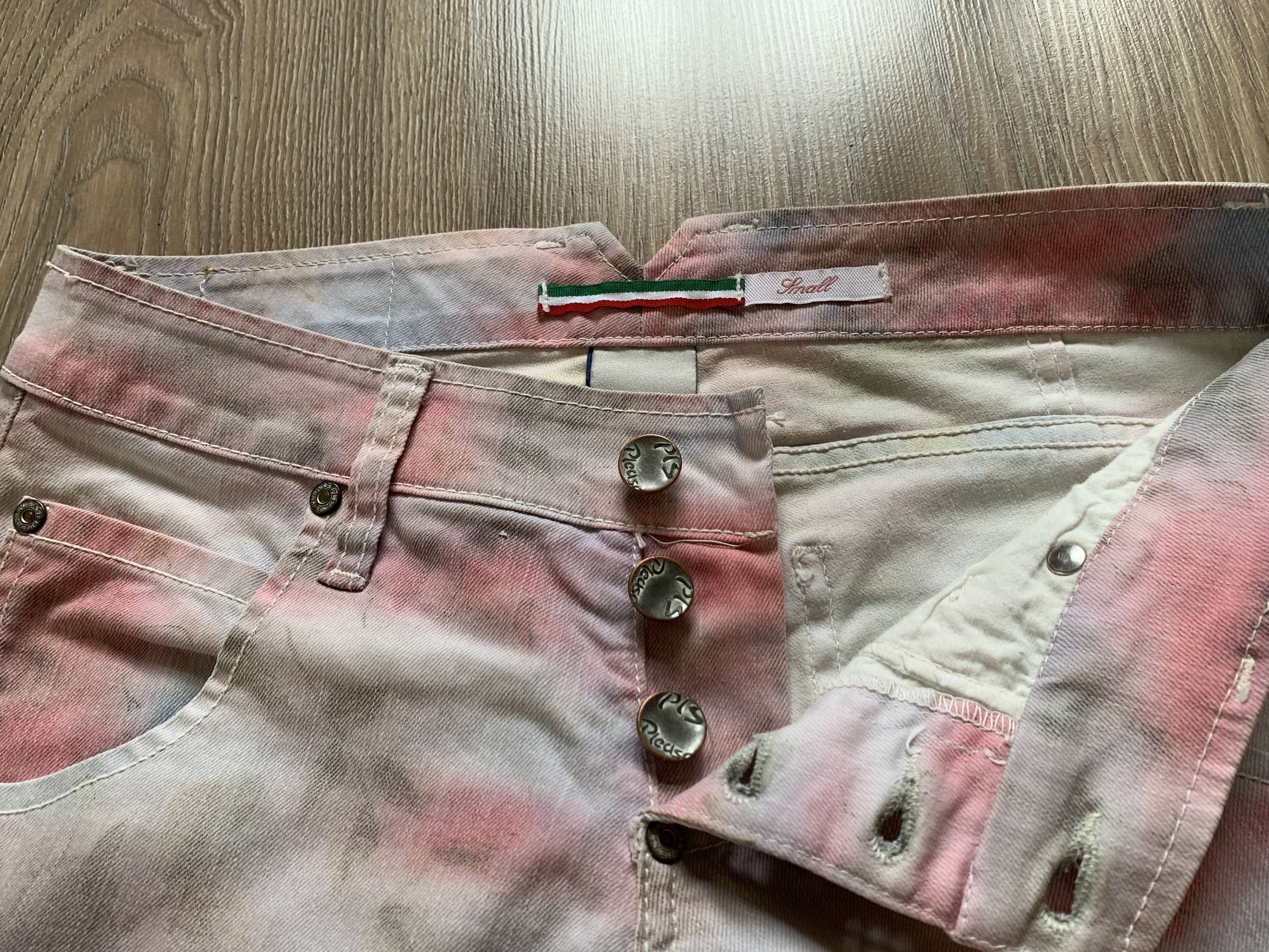 Designer × Vintage Please Women's Printed Tie Dye Skinny Jeans Size 27" / US 4 / IT 40 - 5 Thumbnail