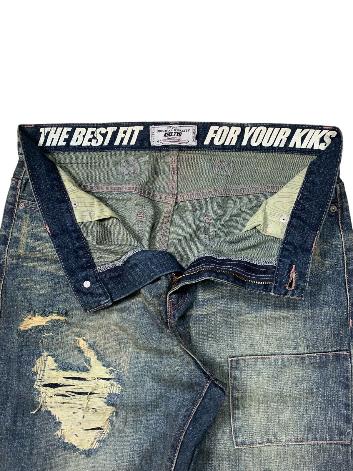 KIKS TYO KIKS TYO straight cut Distressed jeans Size US 35 - 6 Thumbnail