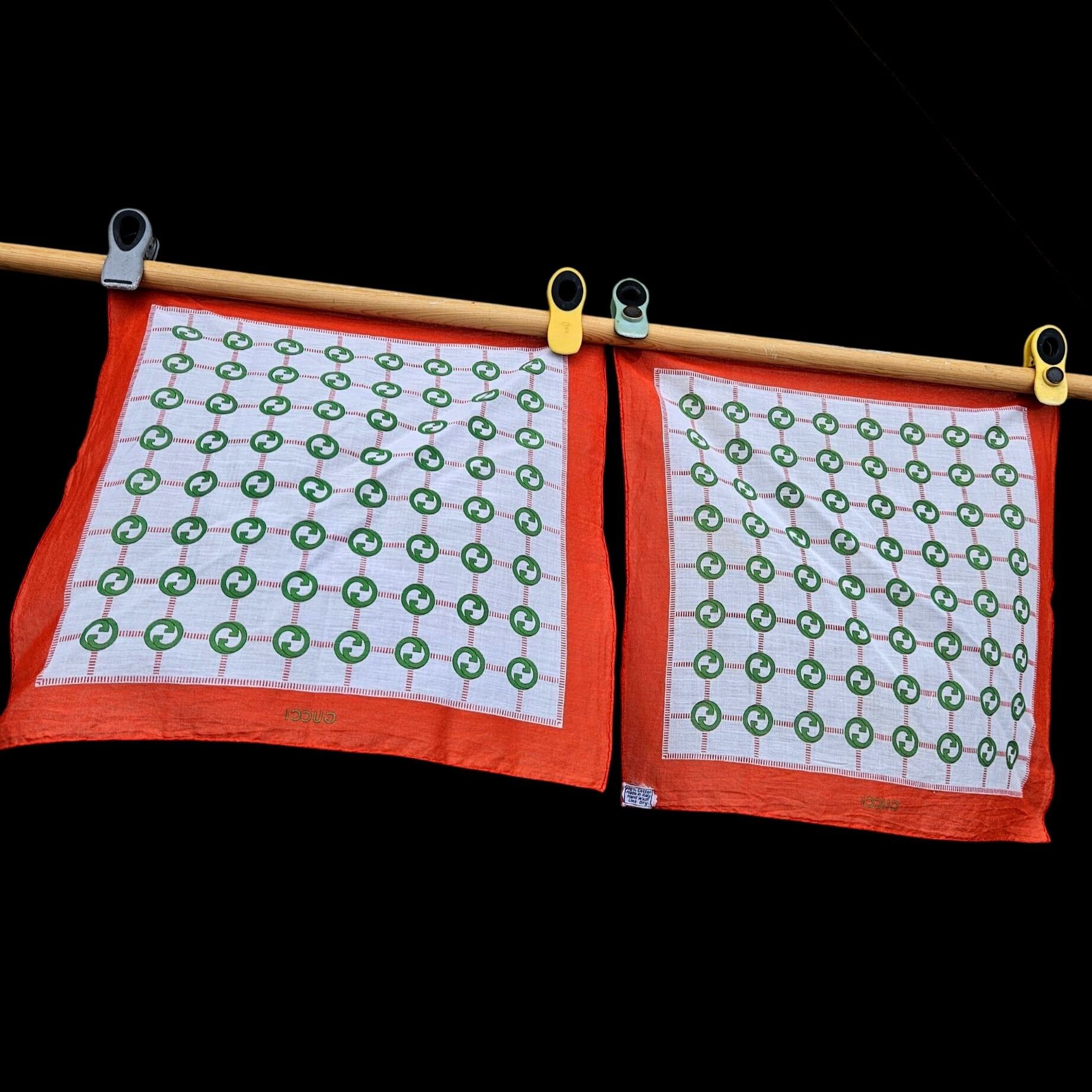 Gucci Vintage Gucci GG Monogram Cotton Handkerchief Scarf Set 2 Size ONE SIZE - 9 Thumbnail