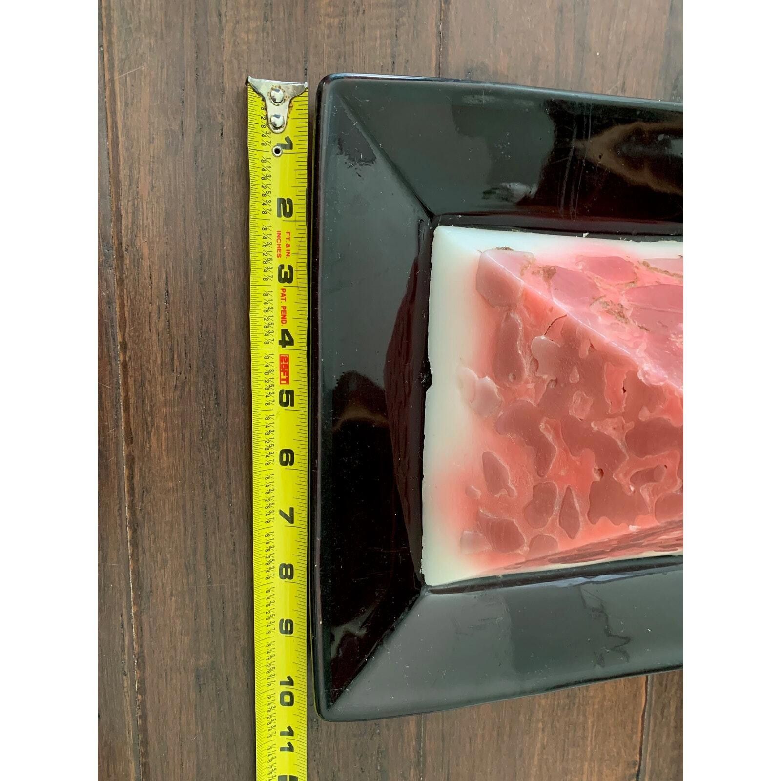 Unknown London Red and White Pyramid Candel with Black Plate Base Size ONE SIZE - 5 Thumbnail