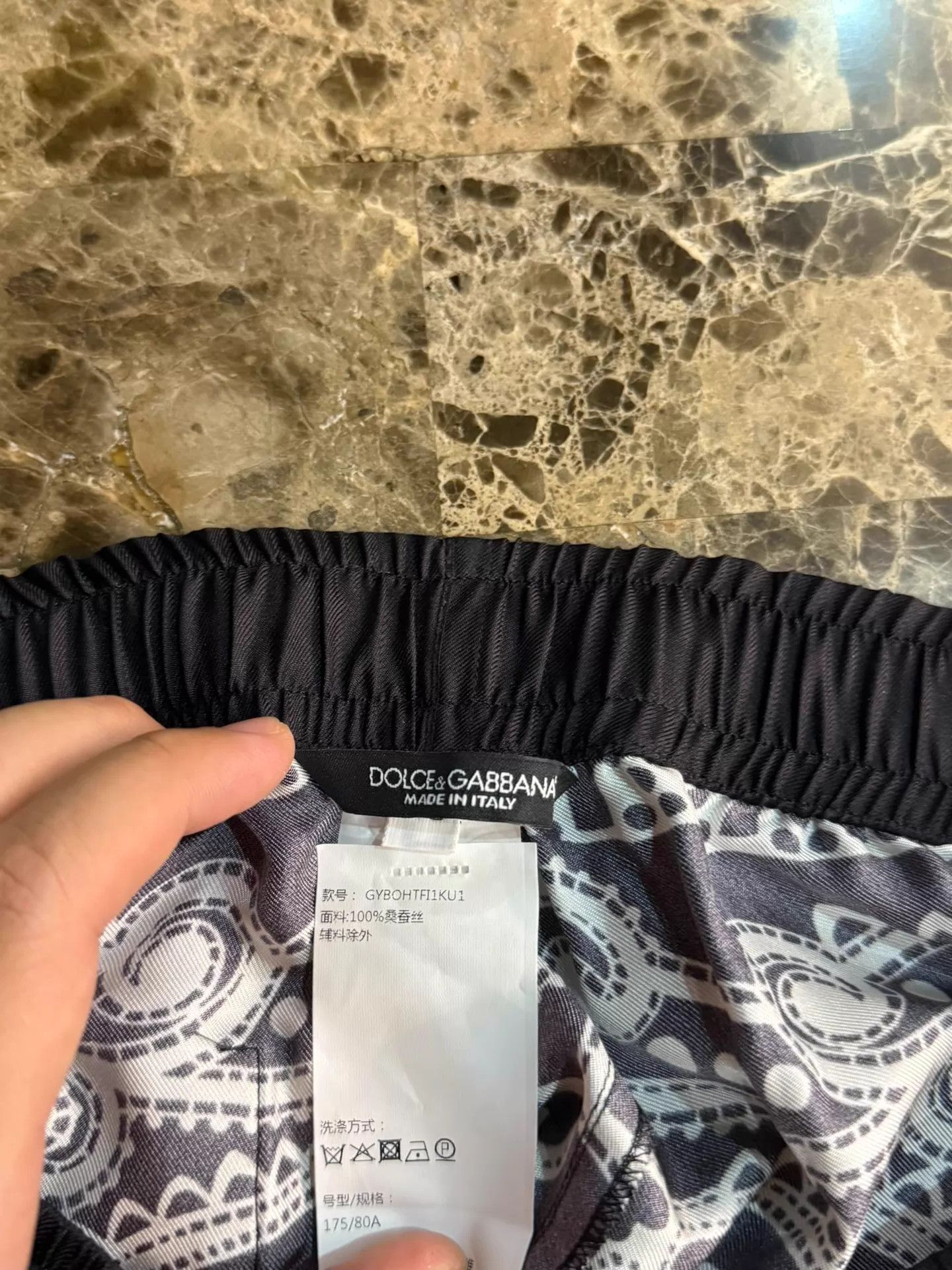 Dolce & Gabbana DG Silk Crown Logo Black/White Pants 46(fits50) New Size US 30 / EU 46 - 4 Thumbnail