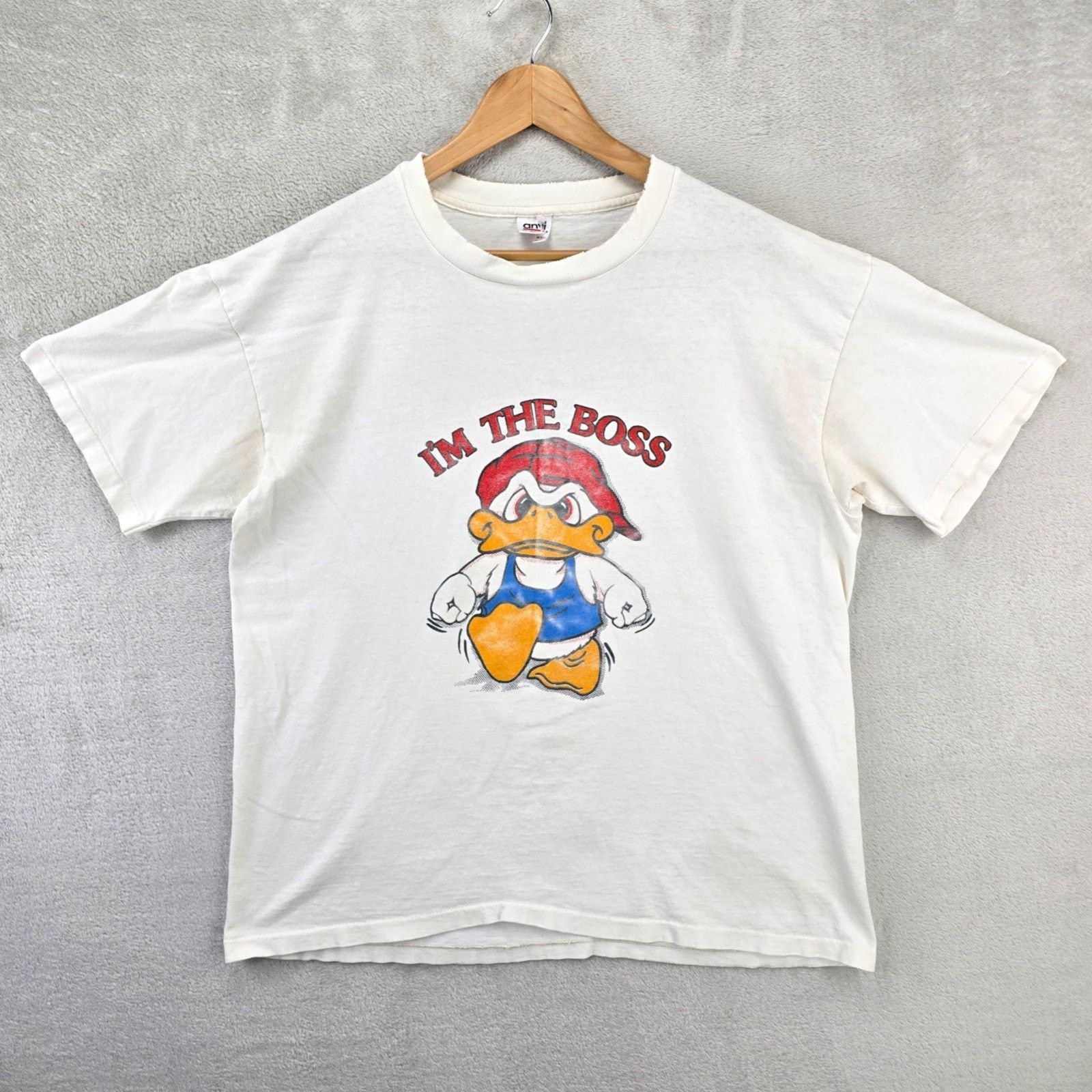 Anvil Vintage I'm The Boss Duck Shirt Mens XL Anvil 90s Grunge Size US XL / EU 56 / 4 - 1 Thumbnail
