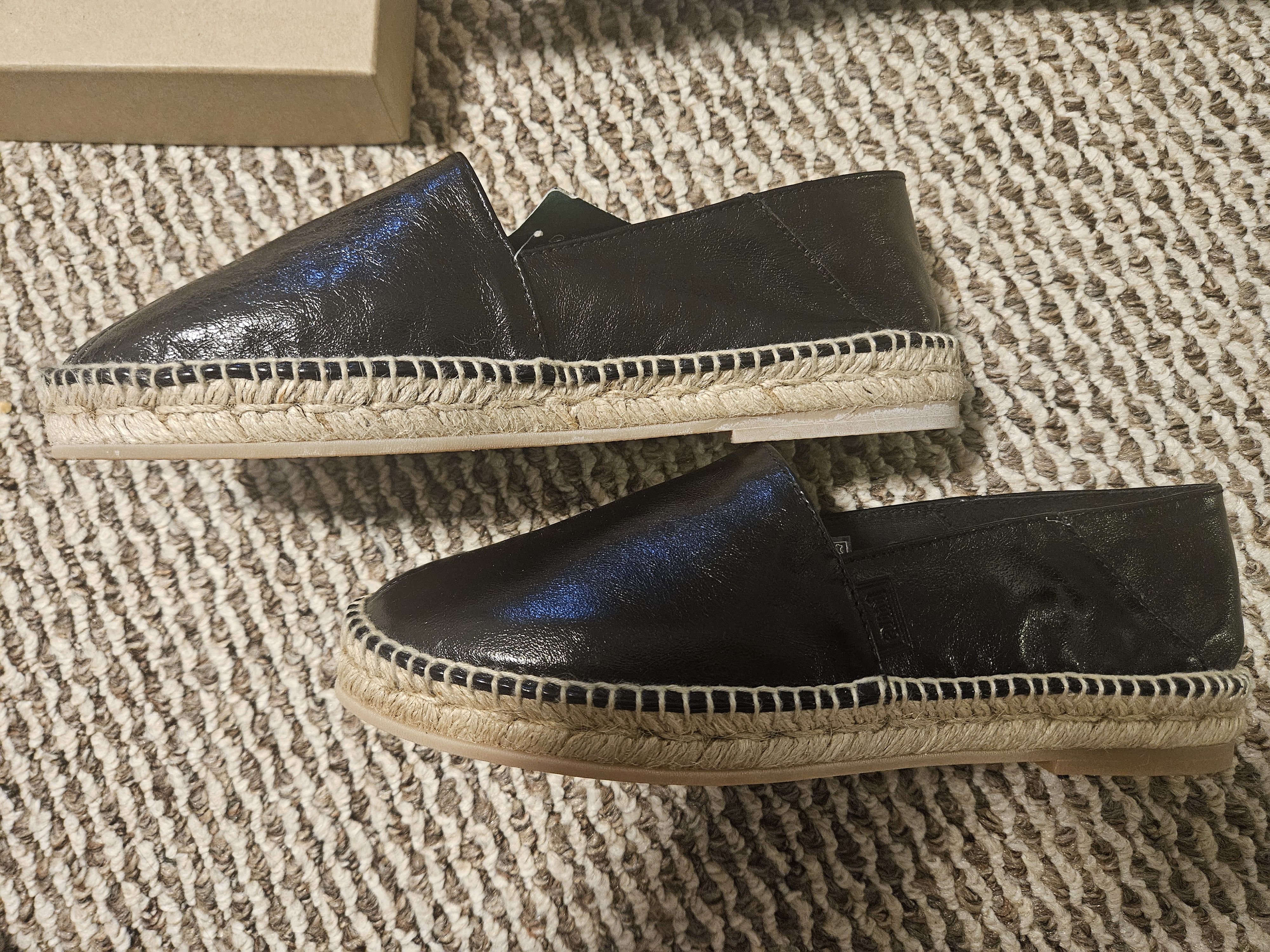 AMI (Closet Clean out) Black 'AMI Leather' Espadrilles Size US 7 / EU 40 - 8 Thumbnail